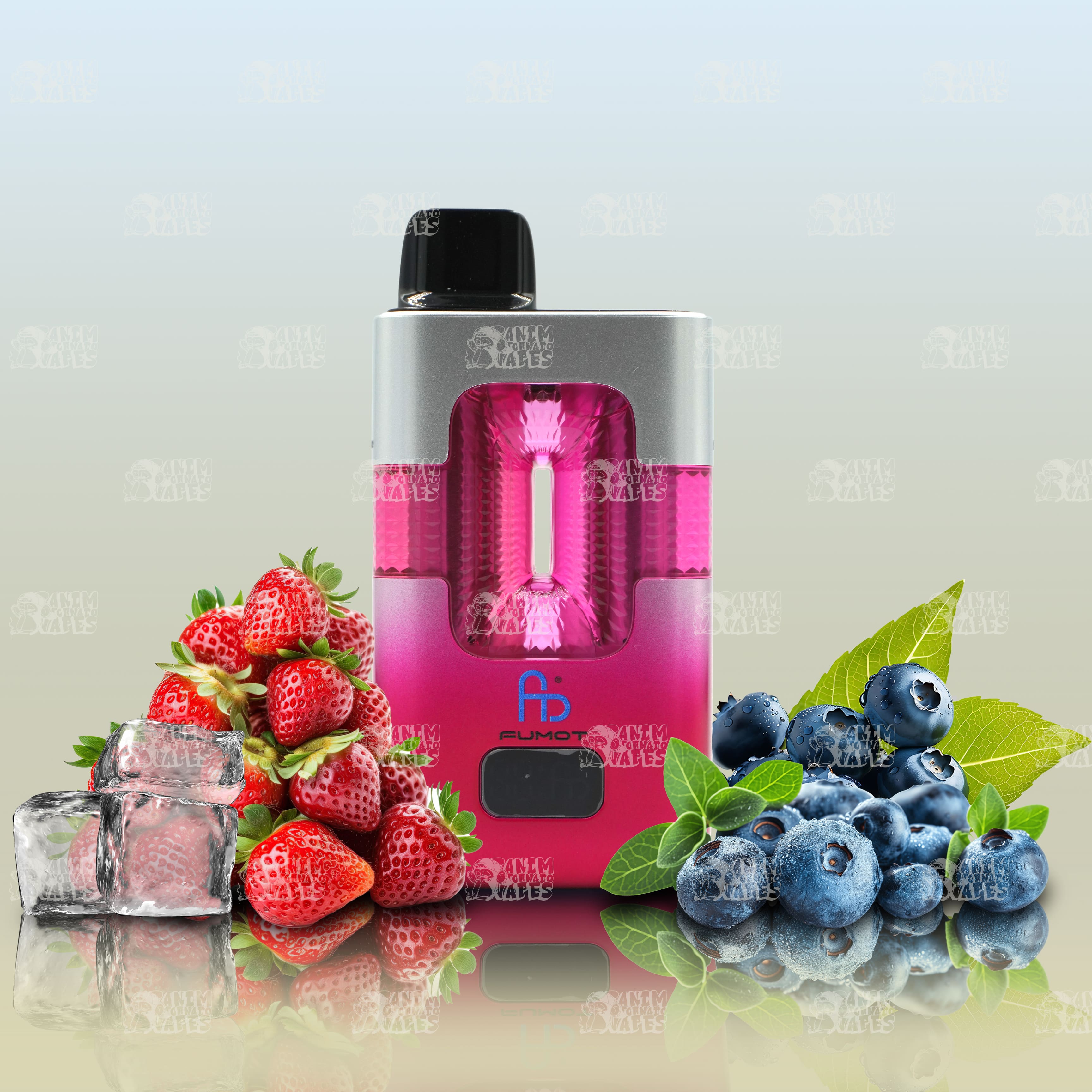 Fumot RandM Eco 2in1 50000 Strawberry Ice und Huckleberry Einweg-Vape mit zwei Aromen und 50000 Zügen