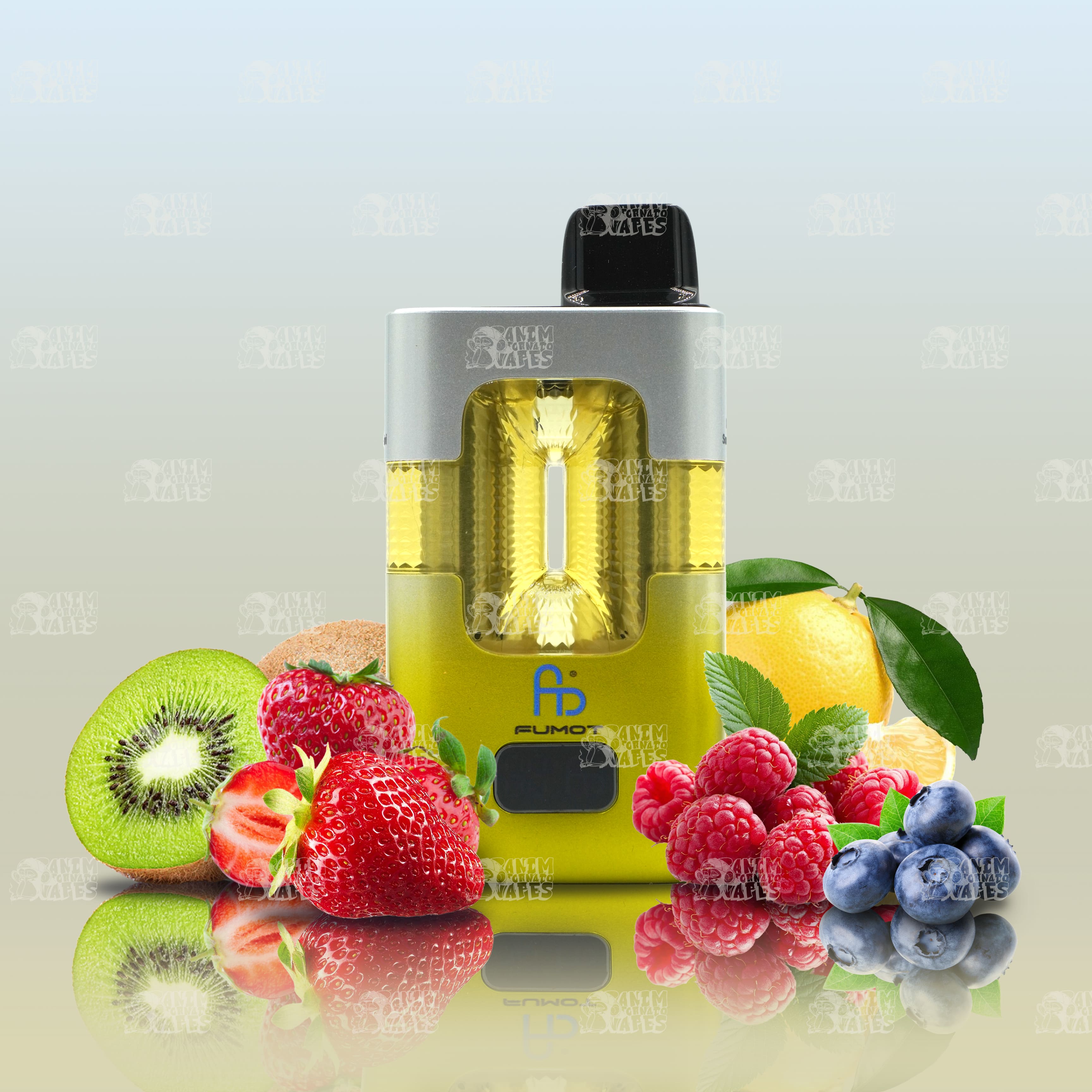 Fumot RandM Eco 2in1 50000 Strawberry Kiwi und Blueberry Sour Raspberry Einweg-Vape mit zwei Aromen und 50000 Zügen