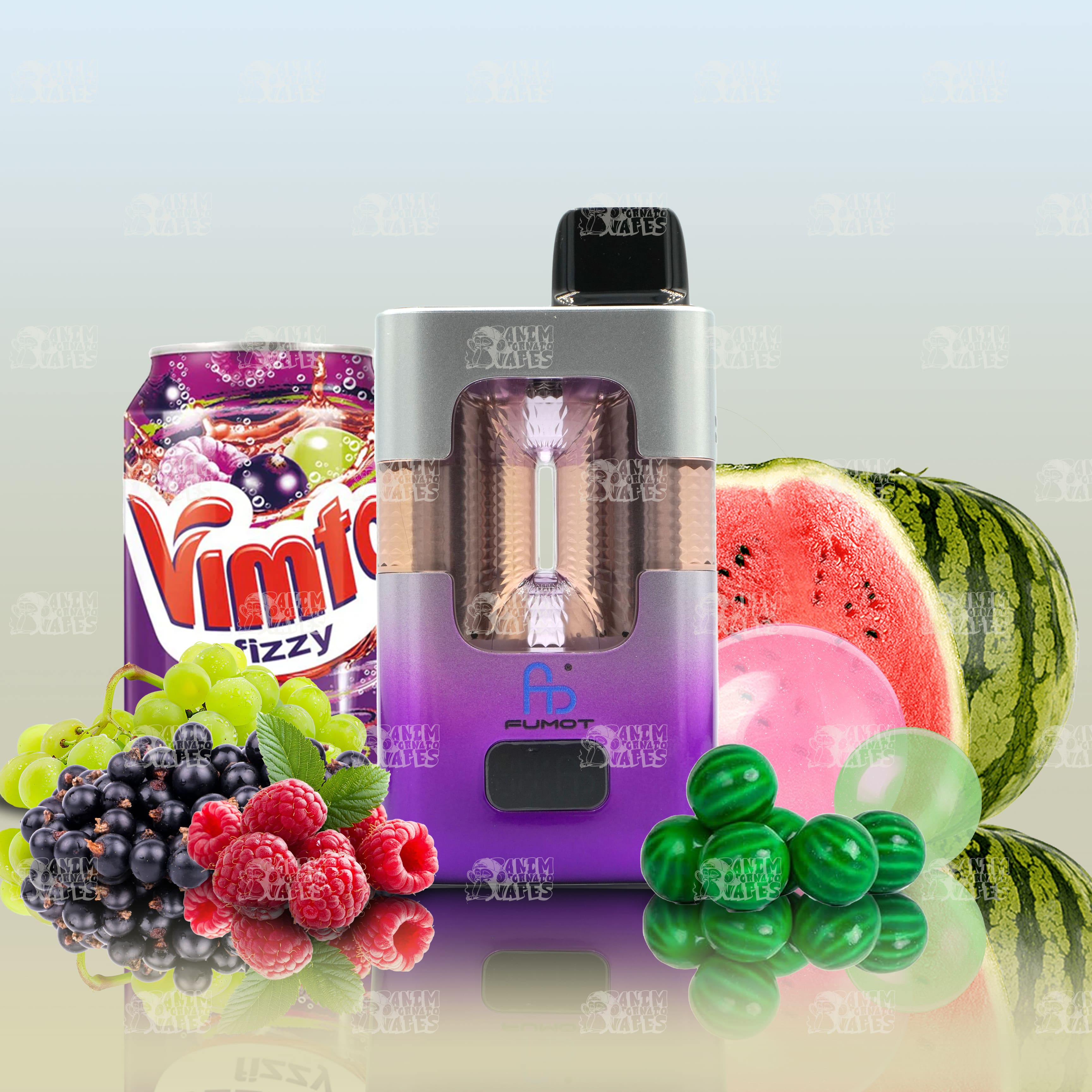 Fumot RandM Eco 2in1 50000 Vimto und Watermelon Bubblegum Einweg-Vape mit zwei Aromen und 50000 Zügen