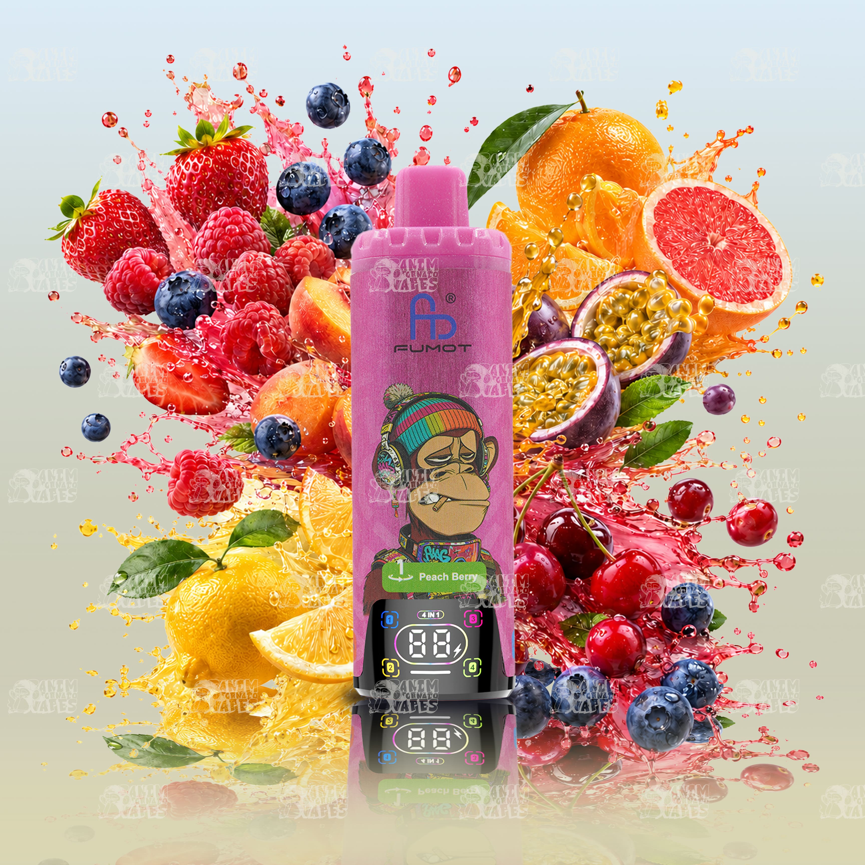 Fumot 80000 Peach Berry Mix mit Pfirsich und gemischten Beeren