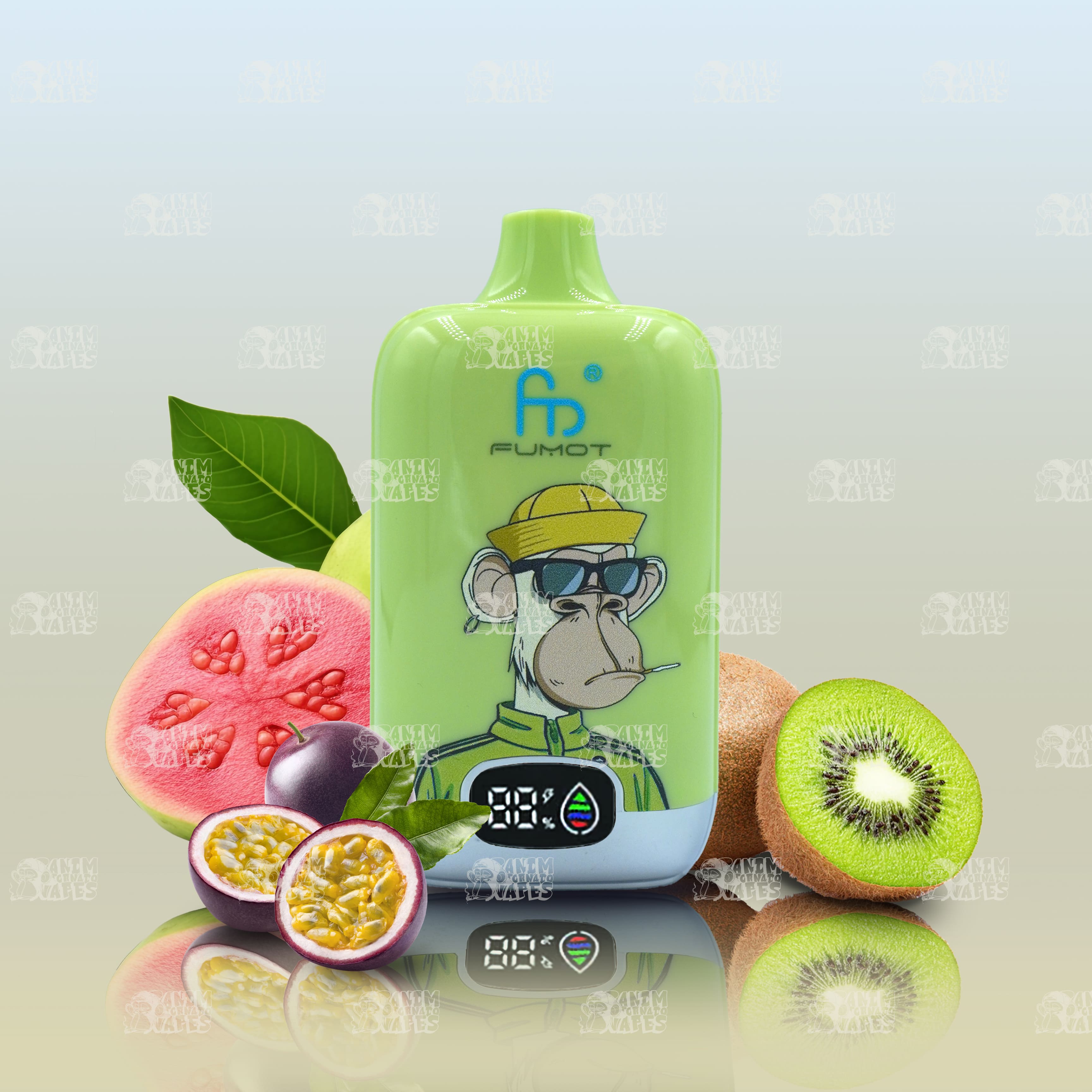 RandM Tornado 12000 Kiwi Passionfruit Guava Einweg-Vape mit 12000 Zügen und Mesh Coil
