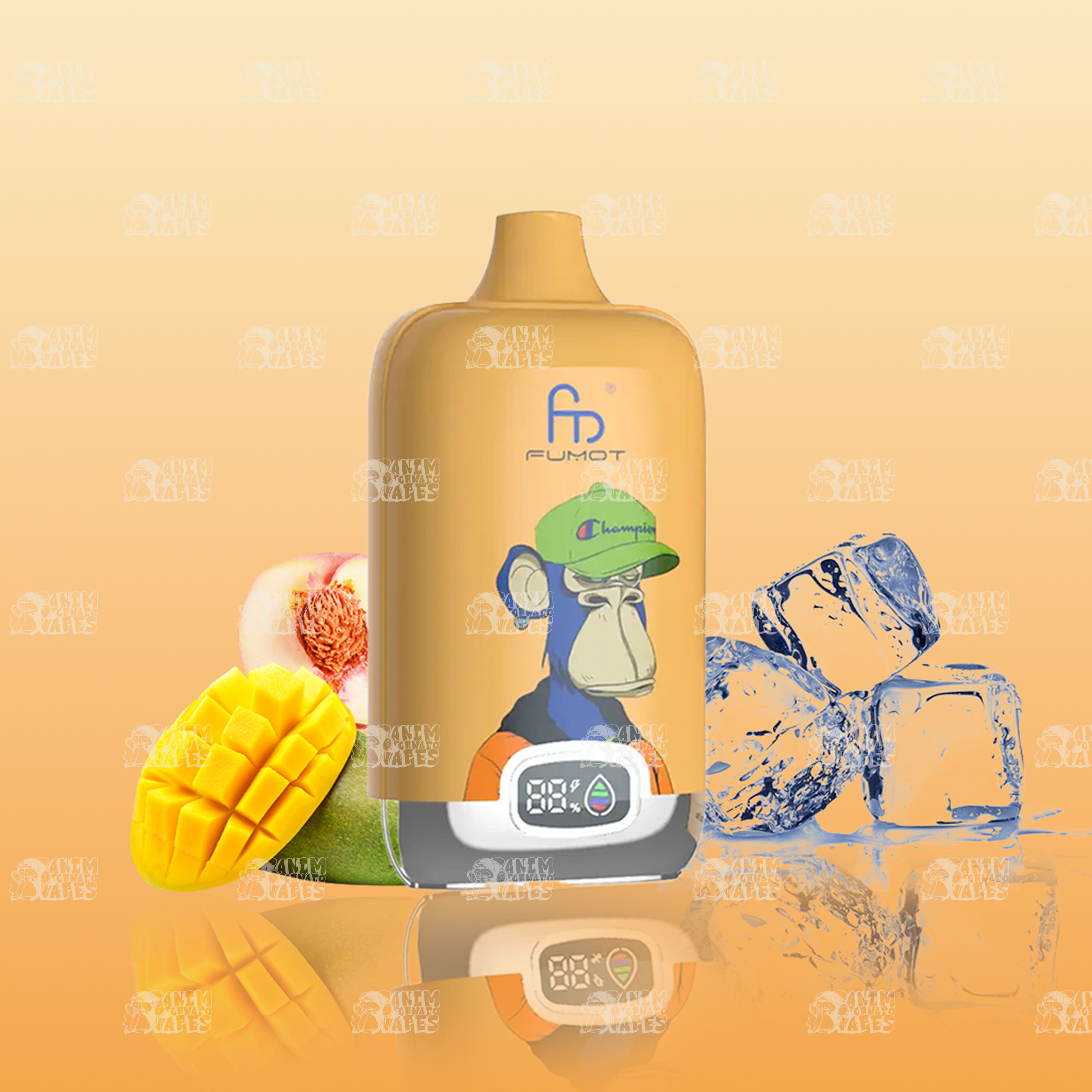 RandM Tornado 12000 Peach Mango Einweg-Vape mit 12000 Zügen und Mesh Coil