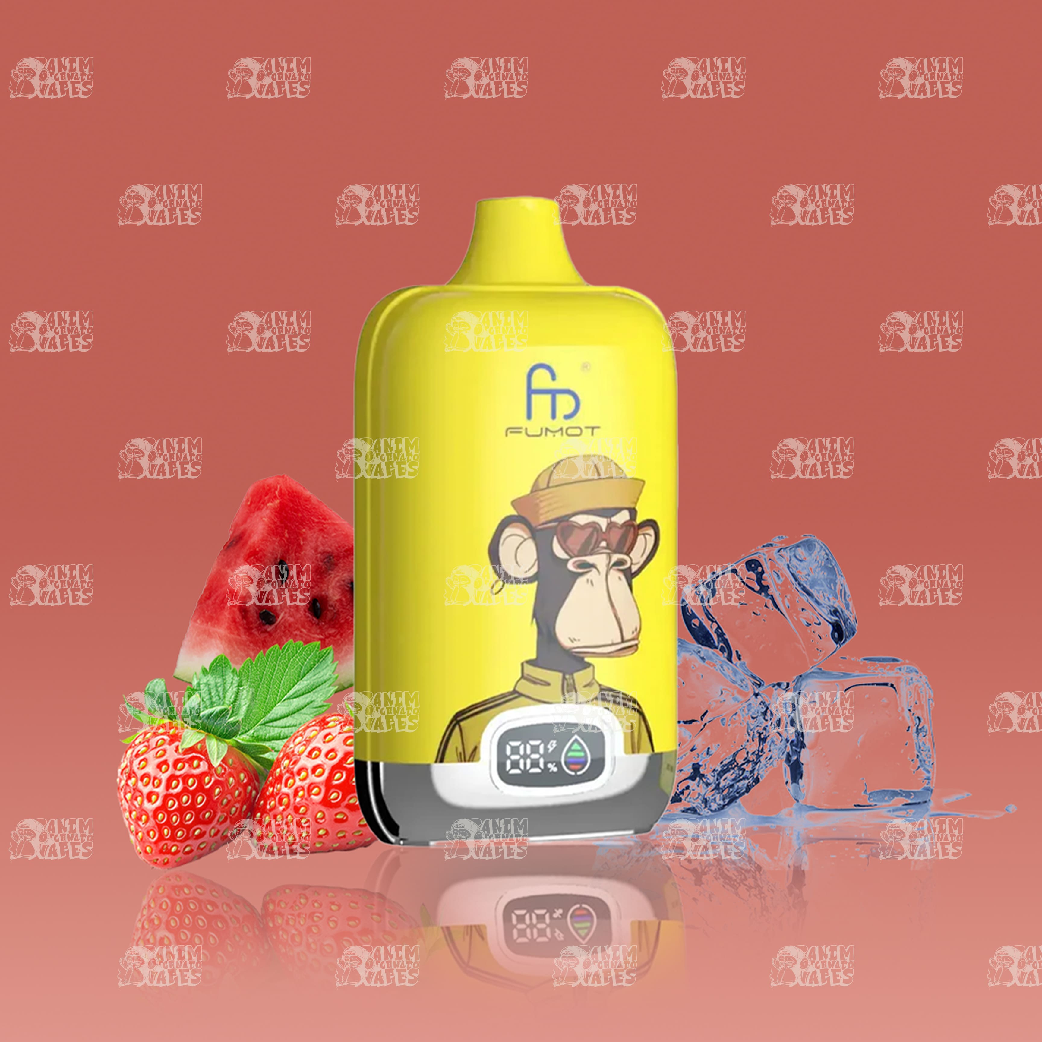 RandM Tornado 12000 Strawberry Watermelon Einweg-Vape mit 12000 Zügen und Mesh Coil