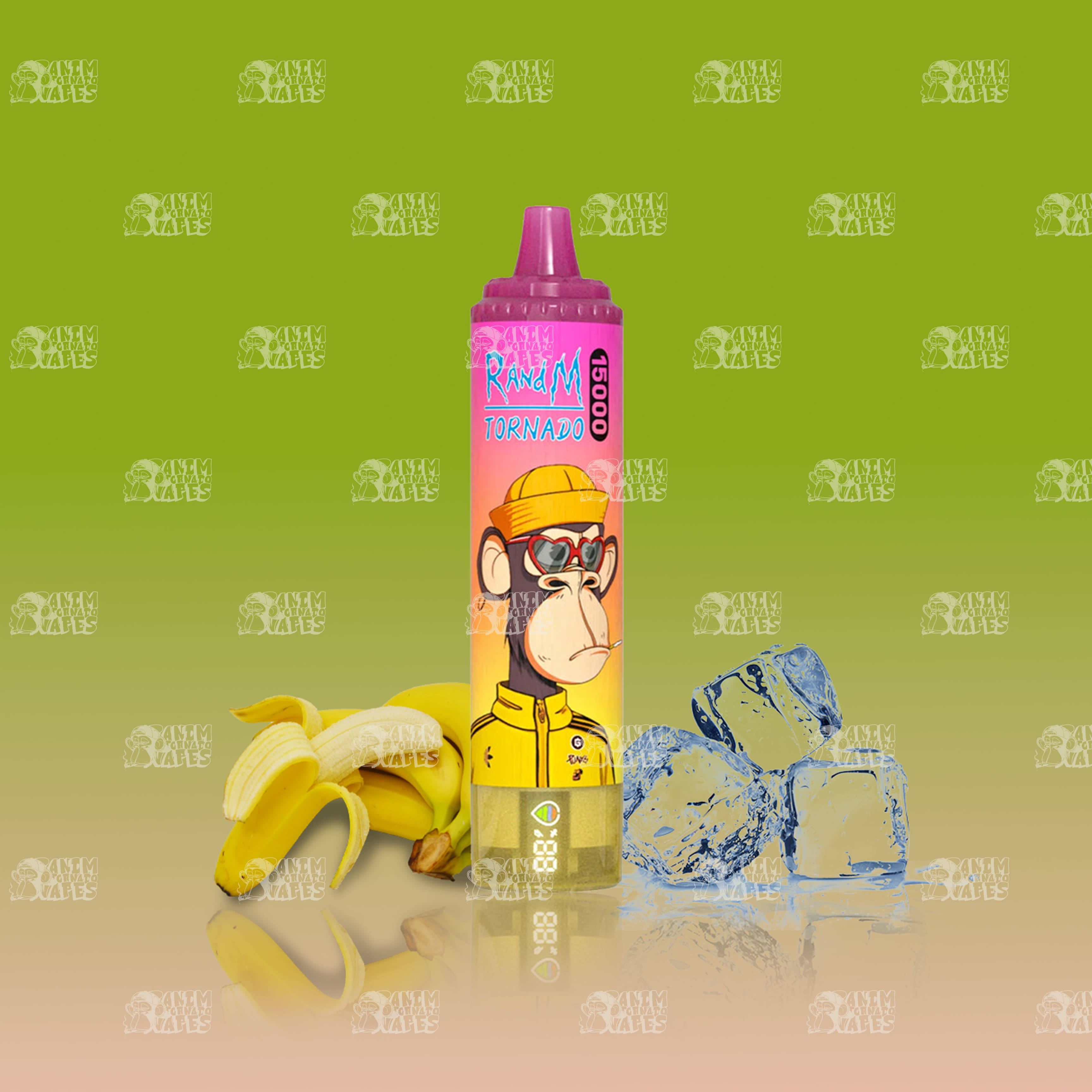 RandM Tornado 15000 Banana Ice Einweg-Vape mit 15000 Zügen und Mesh Coil