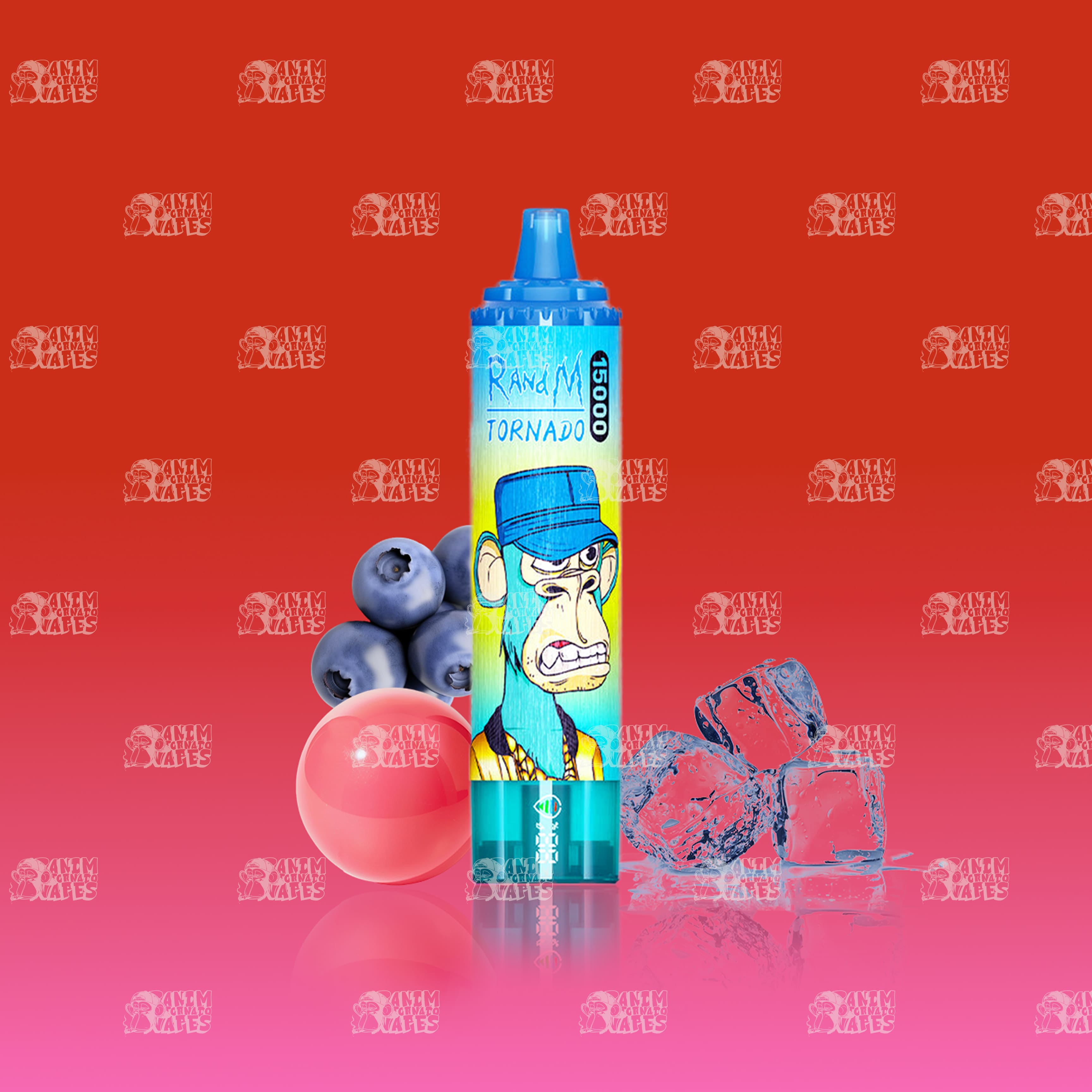 RandM Tornado 15000 Blueberry Bubblegum Einweg-Vape mit 15000 Zügen und Mesh Coil