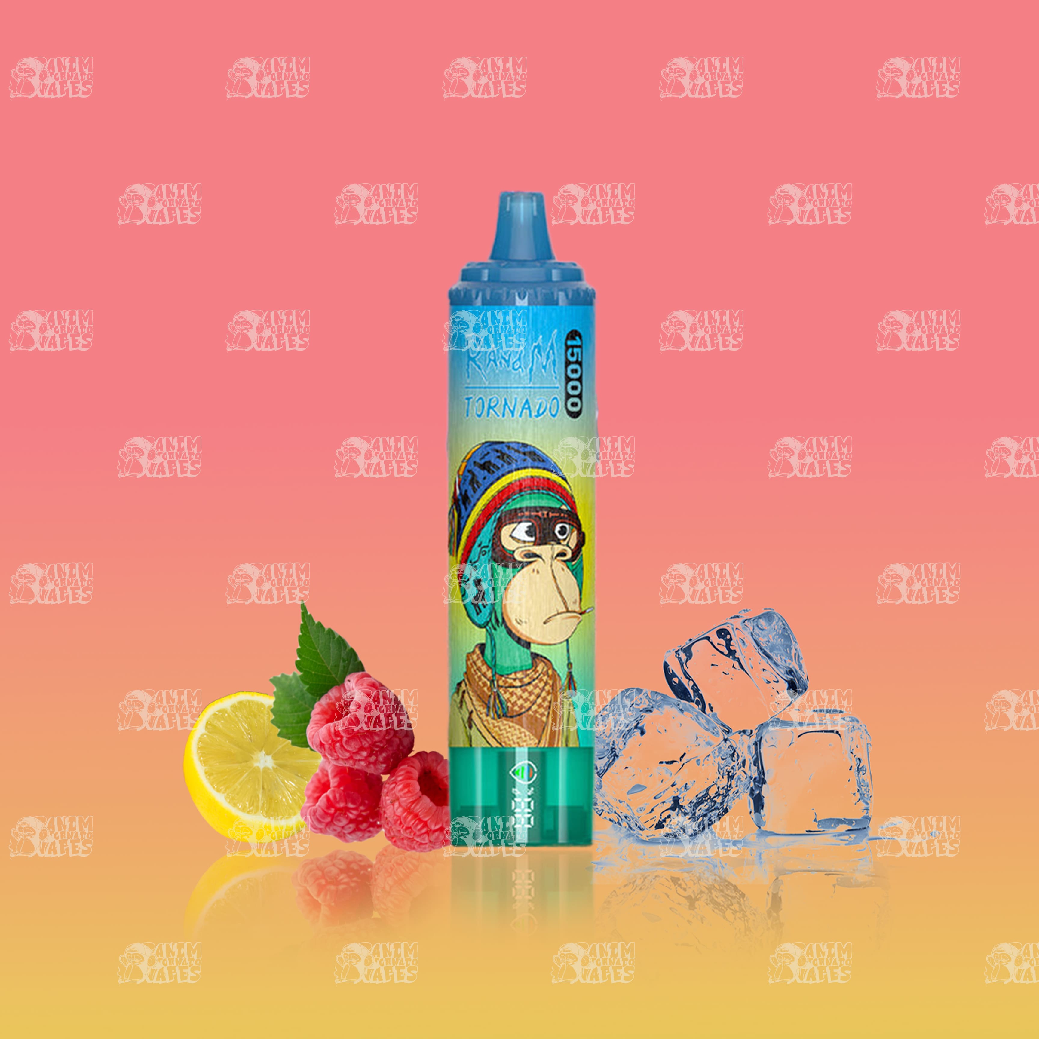 RandM Tornado 15000 Bluesour Raspberry Einweg-Vape mit 15000 Zügen und Mesh Coil