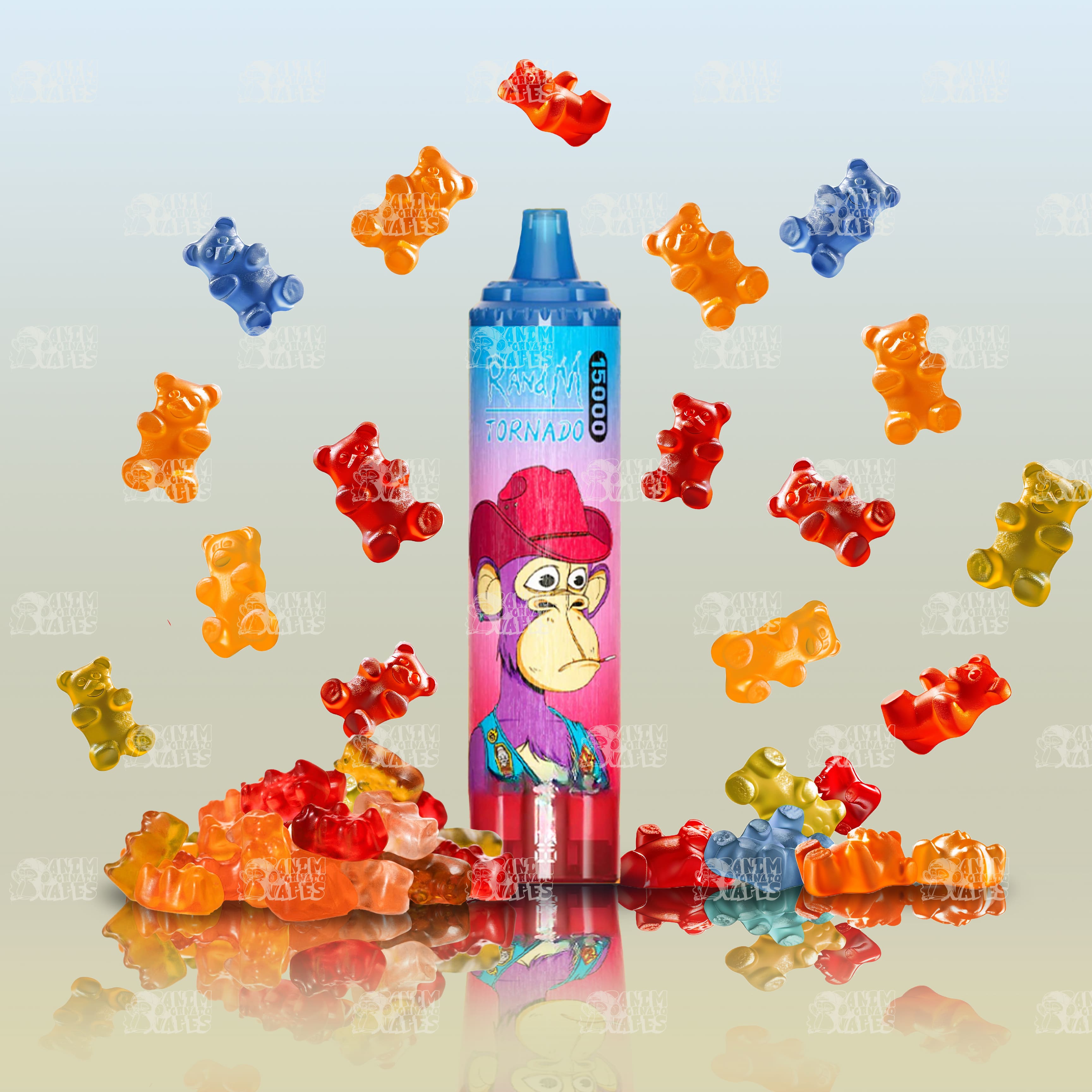 RandM Tornado 15000 Gummy Bear Einweg-Vape mit 15000 Zügen und Mesh Coil