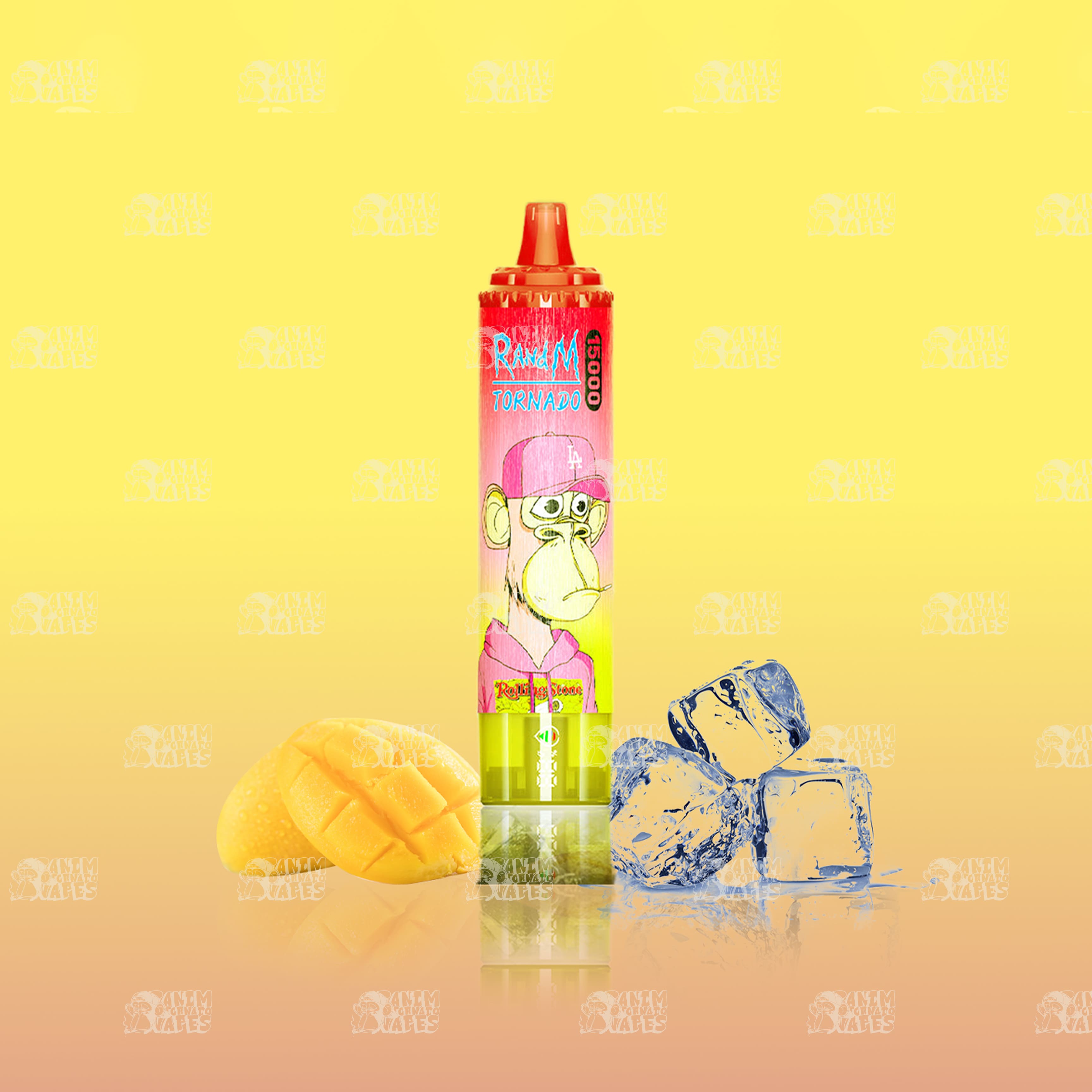 RandM Tornado 15000 Mango On Ice Einweg-Vape mit 15000 Zügen und Mesh Coil