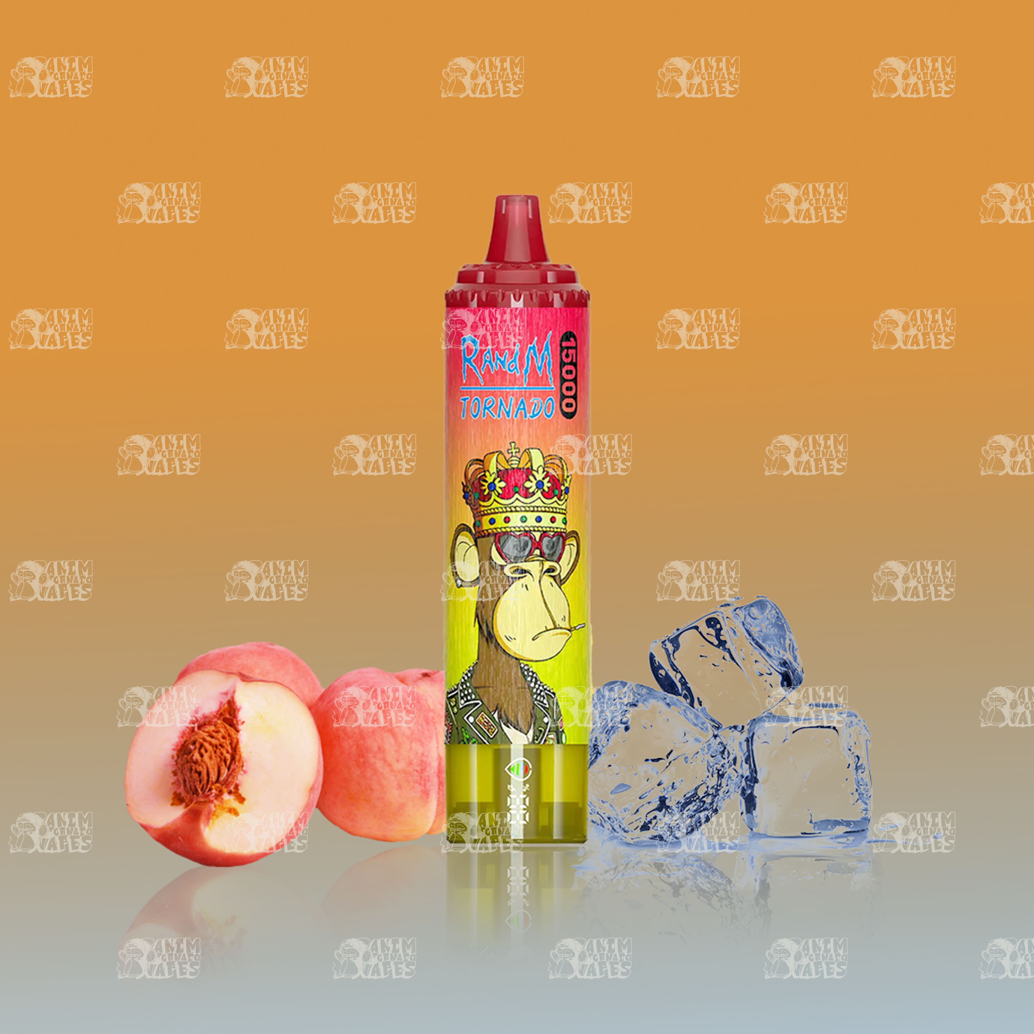 RandM Tornado 15000 Peach Ice Einweg-Vape mit 15000 Zügen und Mesh Coil