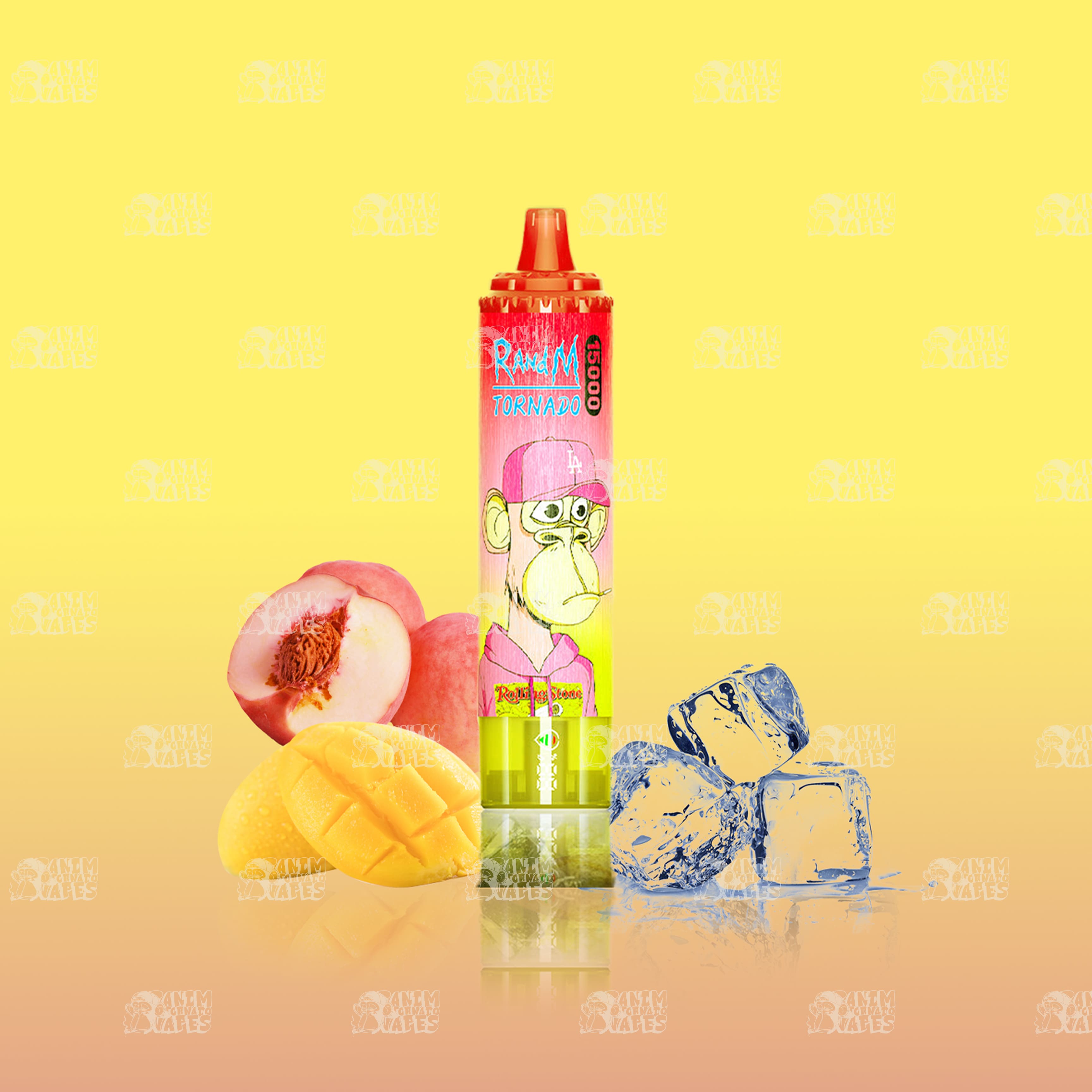 RandM Tornado 15000 Peach Mango Einweg-Vape mit 15000 Zügen und Mesh Coil
