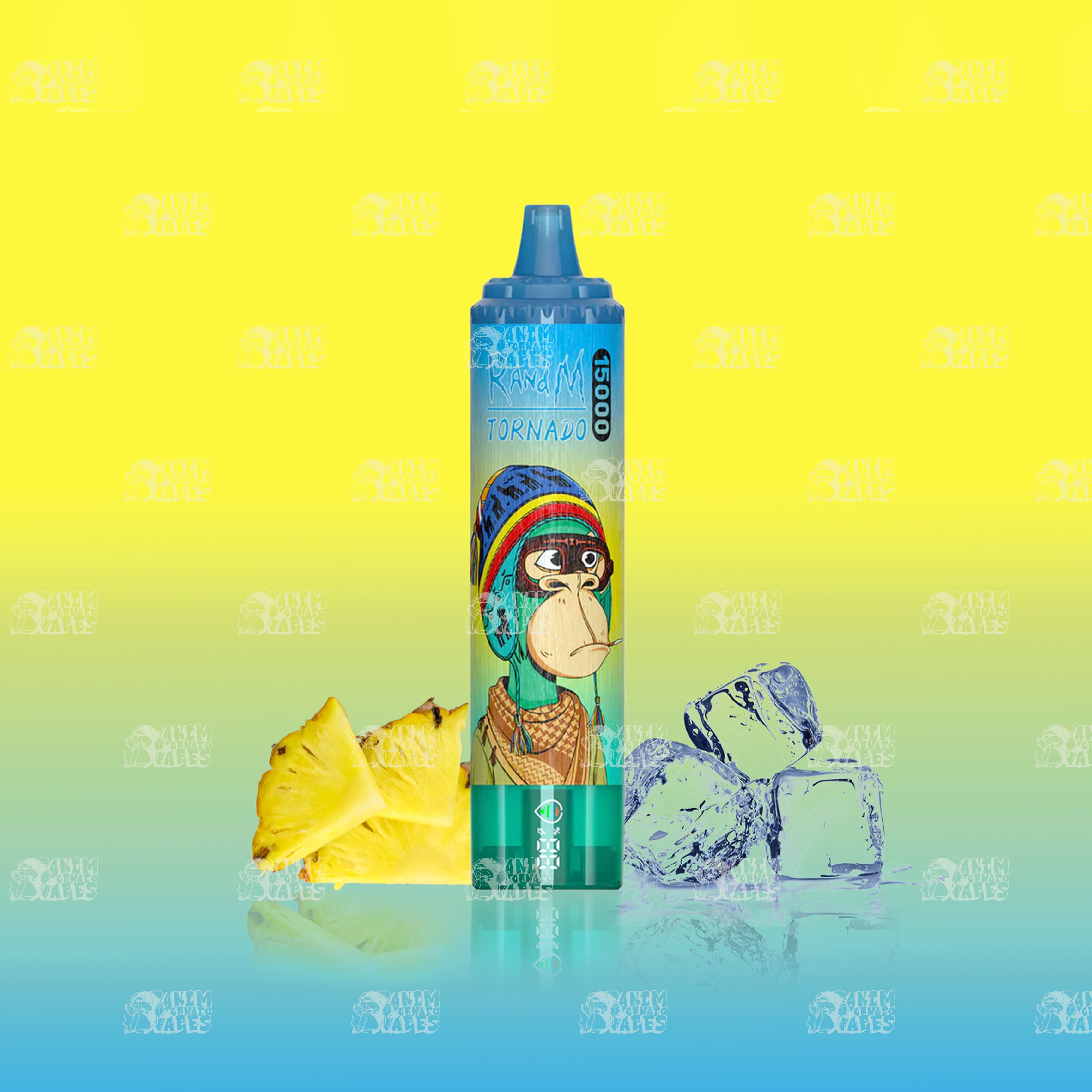 RandM Tornado 15000 Pineapple Ice Einweg-Vape mit 15000 Zügen und Mesh Coil