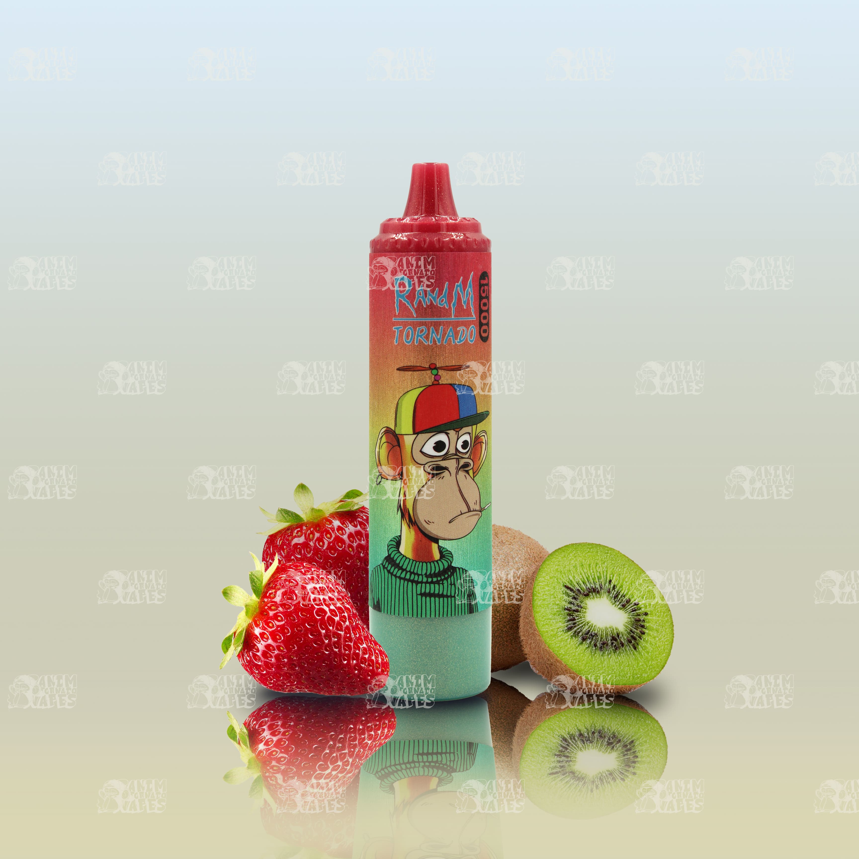 RandM Tornado 15000 Strawberry Kiwi Einweg-Vape mit 15000 Zügen und Mesh Coil