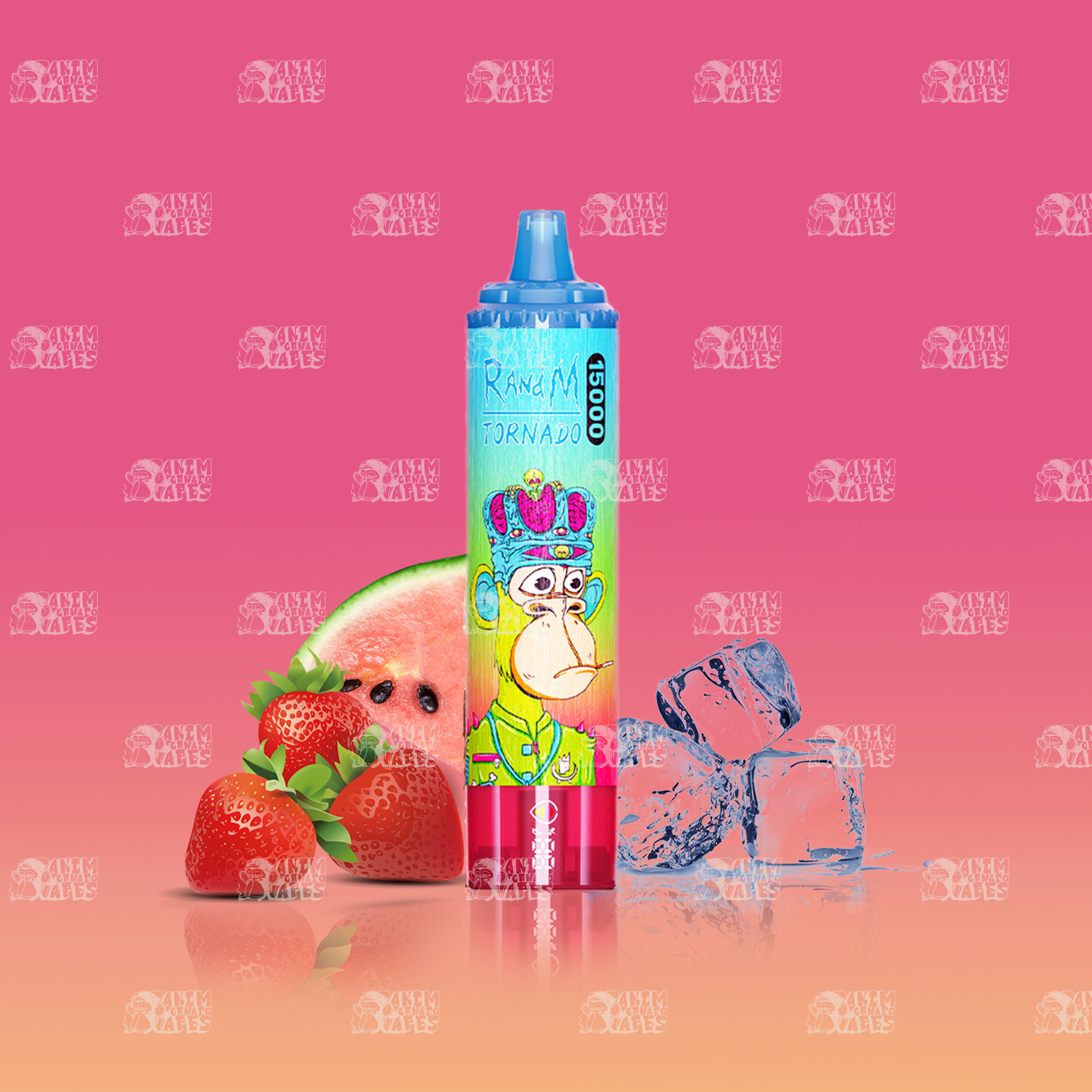 RandM Tornado 15000 Strawberry Watermelon Einweg-Vape mit 15000 Zügen und Mesh Coil