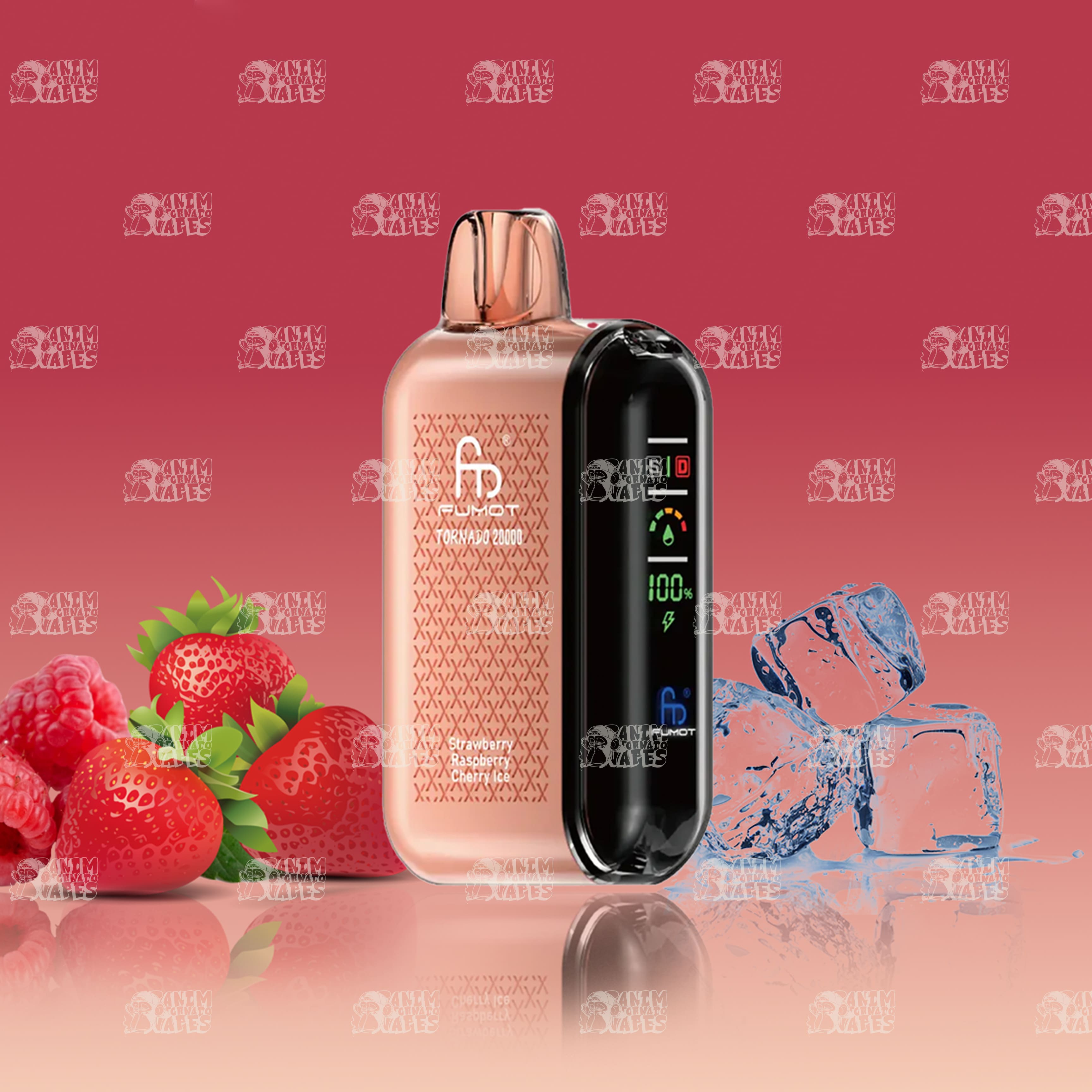 RandM Tornado 20000 Strawberry Raspberry Cherry Ice Einweg-Vape mit 20000 Zügen und Mesh Coil