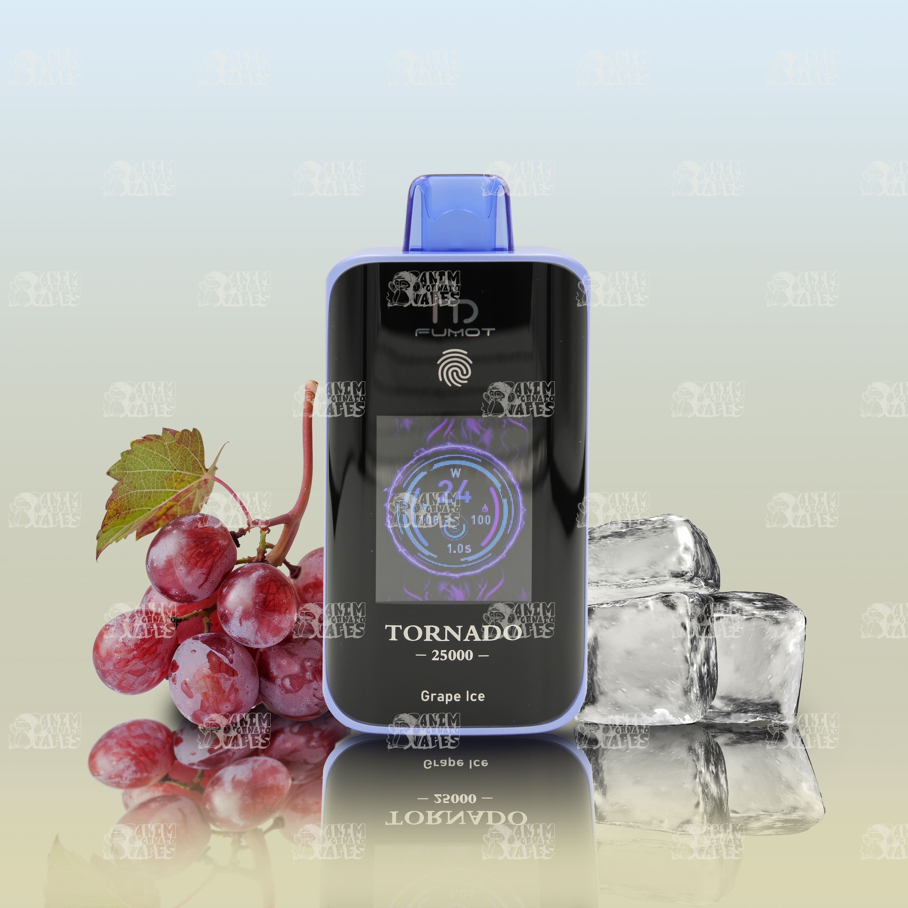 RandM Tornado 25000 Grape Ice Einweg-Vape mit 25000 Zügen und Mesh Coil