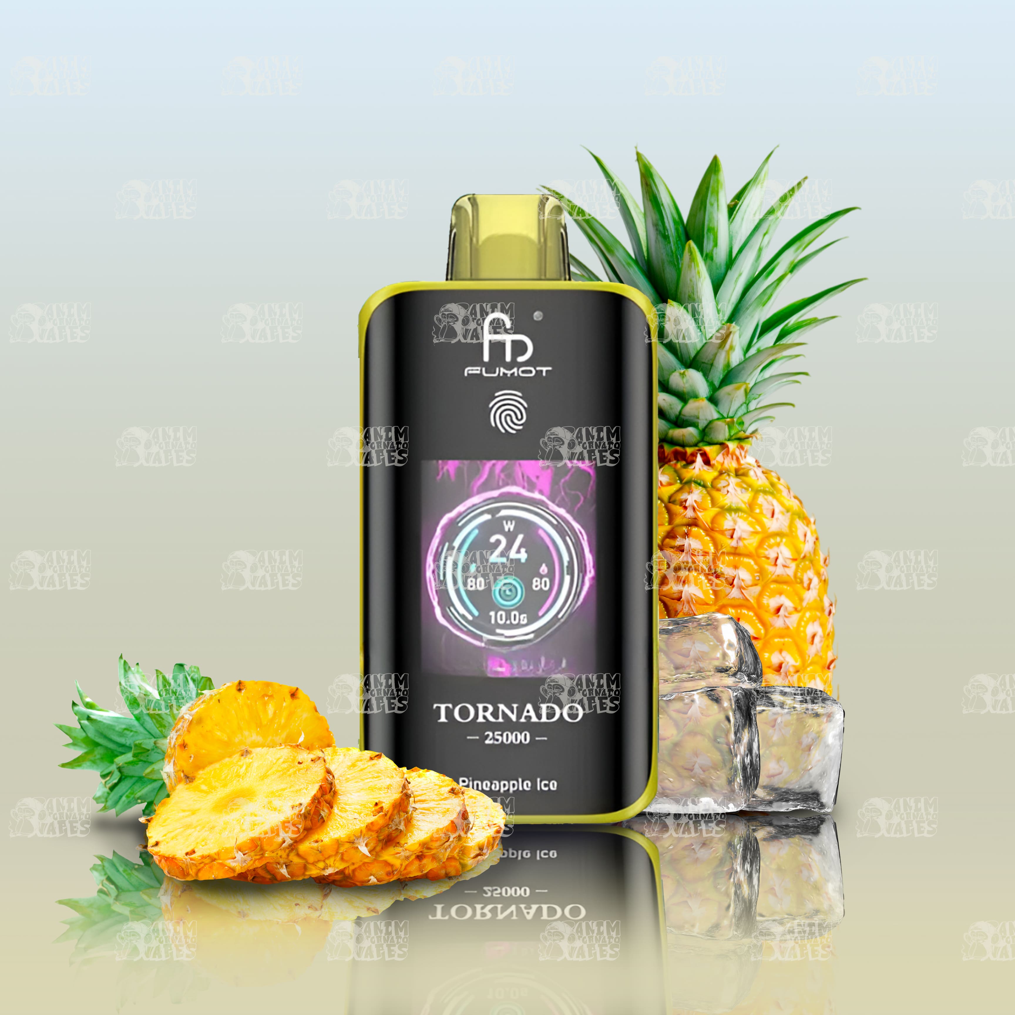 RandM Tornado 25000 Pineapple Ice Einweg-Vape mit 25000 Zügen und Mesh Coil