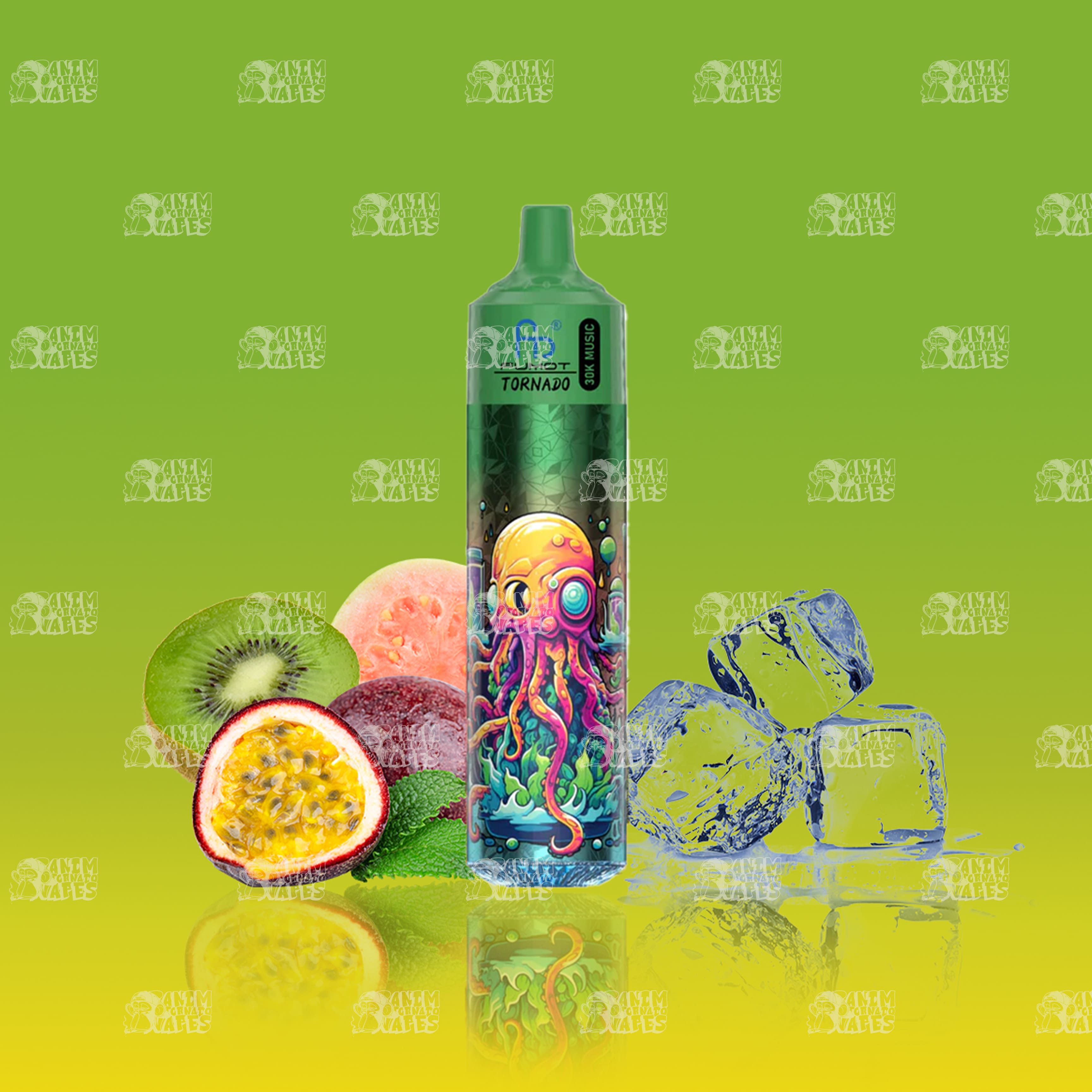 RandM Tornado 30000 Kiwi Passion Fruit Guava Einweg-Vape mit 30000 Zügen und Mesh Coil