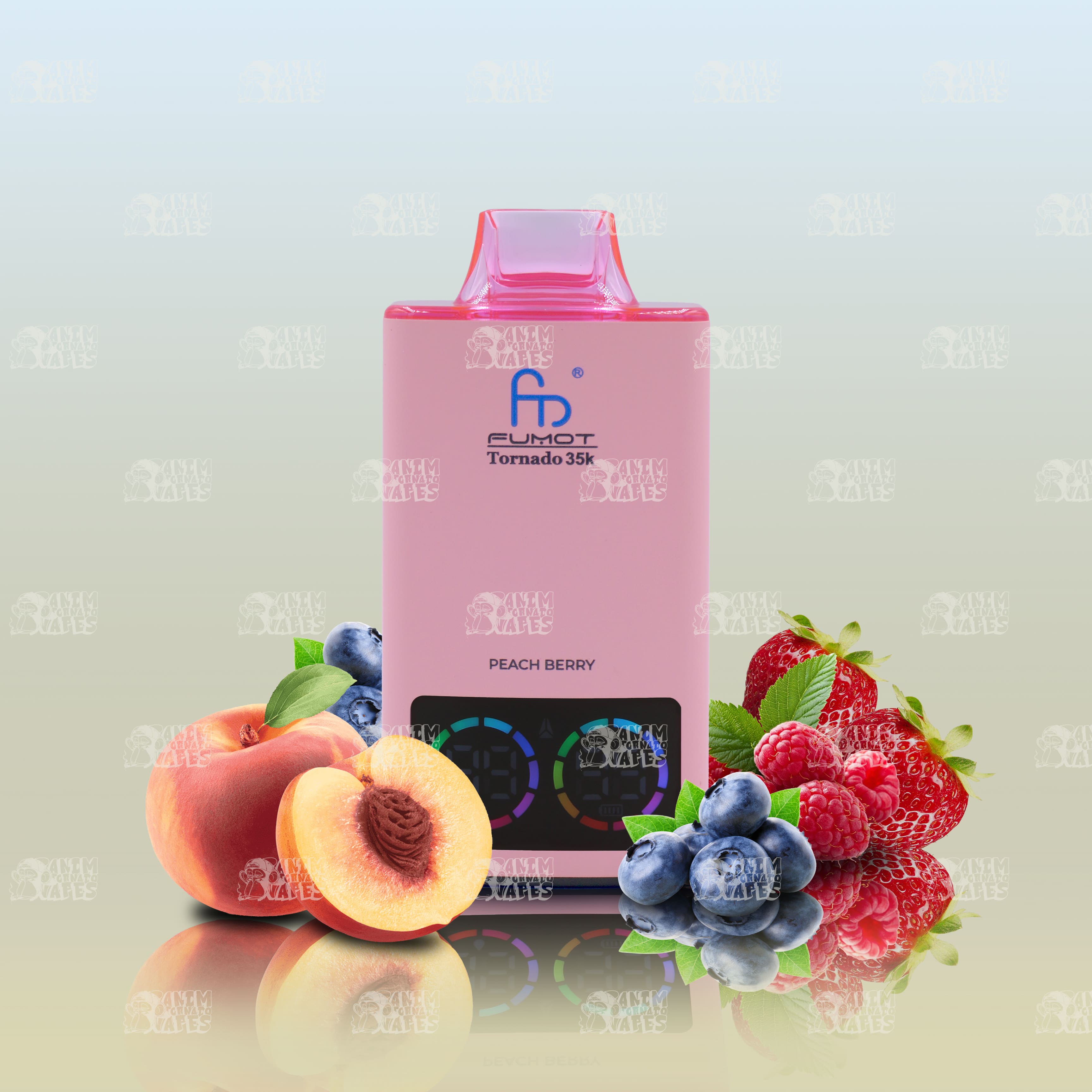 RandM Tornado 35000 Peach Berry Einweg-Vape mit 35000 Zügen und Mesh Coil