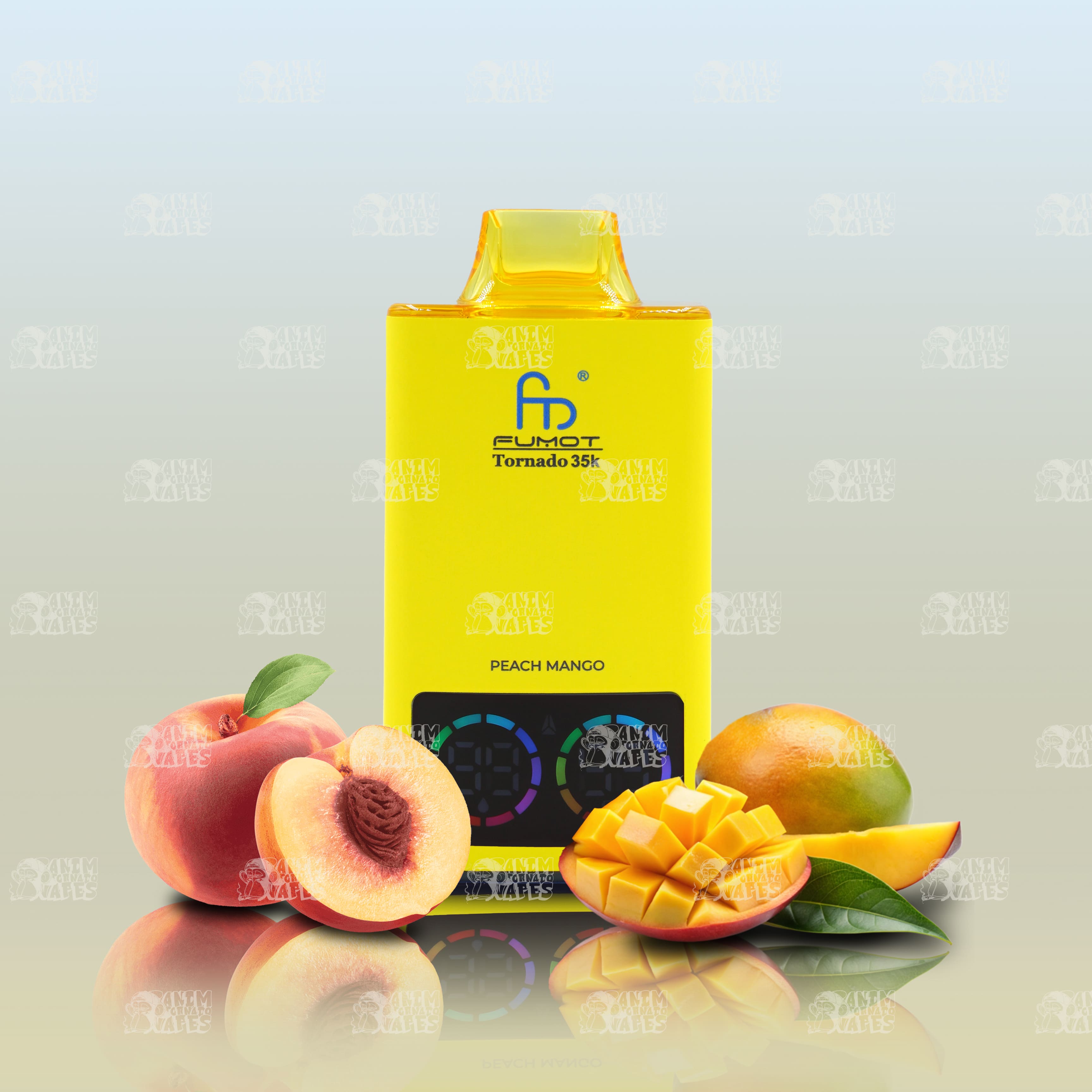 RandM Tornado 35000 Peach Mango Einweg-Vape mit 35000 Zügen und Mesh Coil