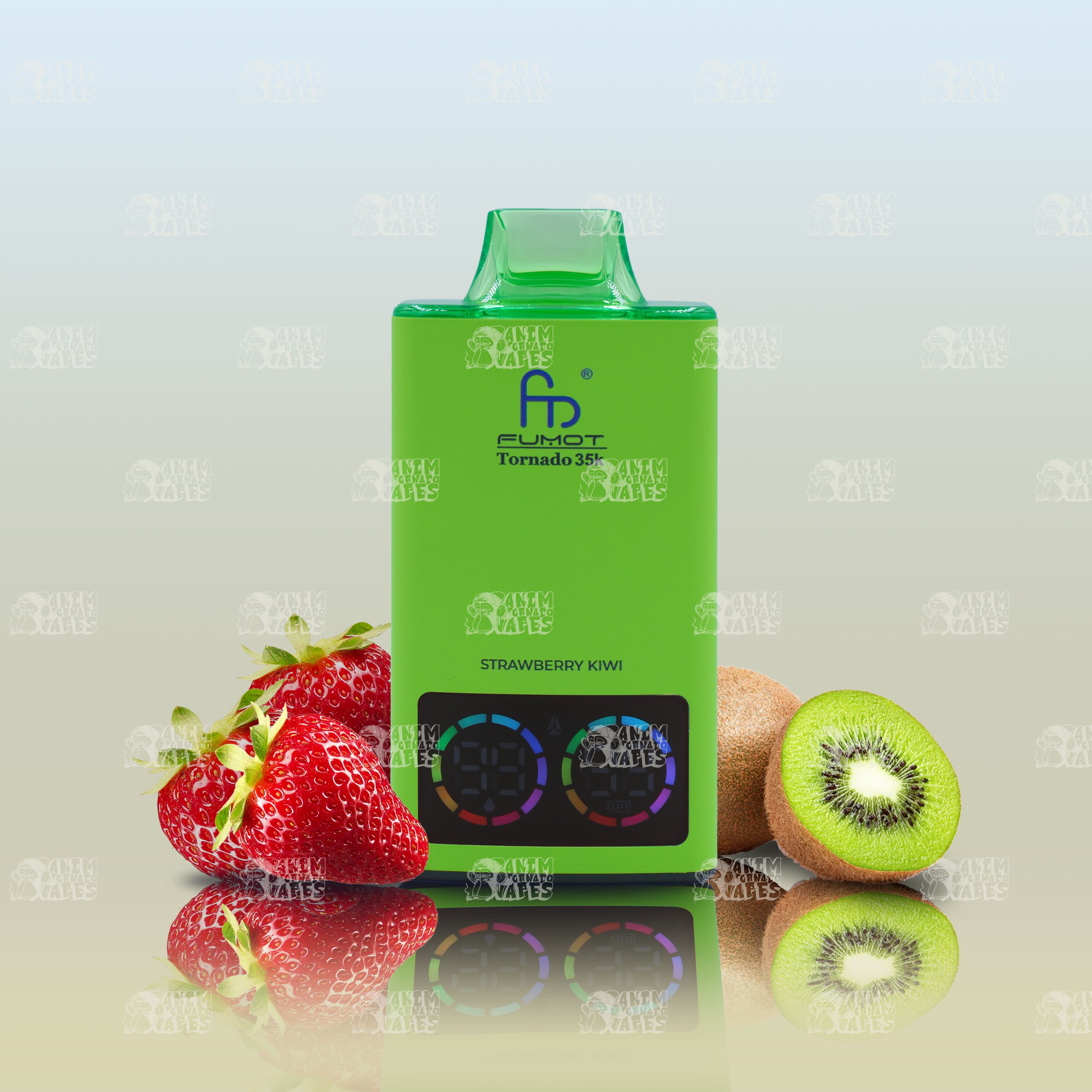 RandM Tornado 35000 Strawberry Kiwi Einweg-Vape mit 35000 Zügen und Mesh Coil