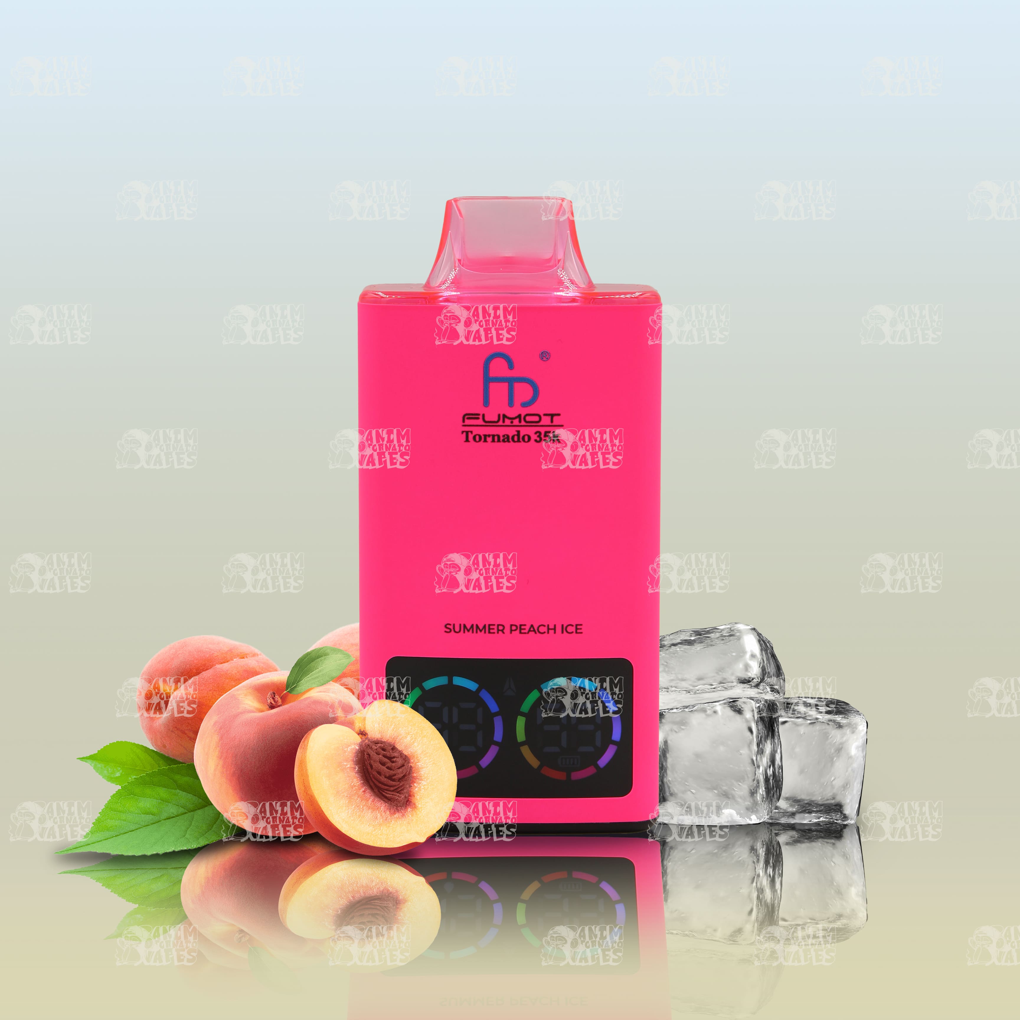 RandM Tornado 35000 Summer Peach Ice Einweg-Vape mit 35000 Zügen und Mesh Coil