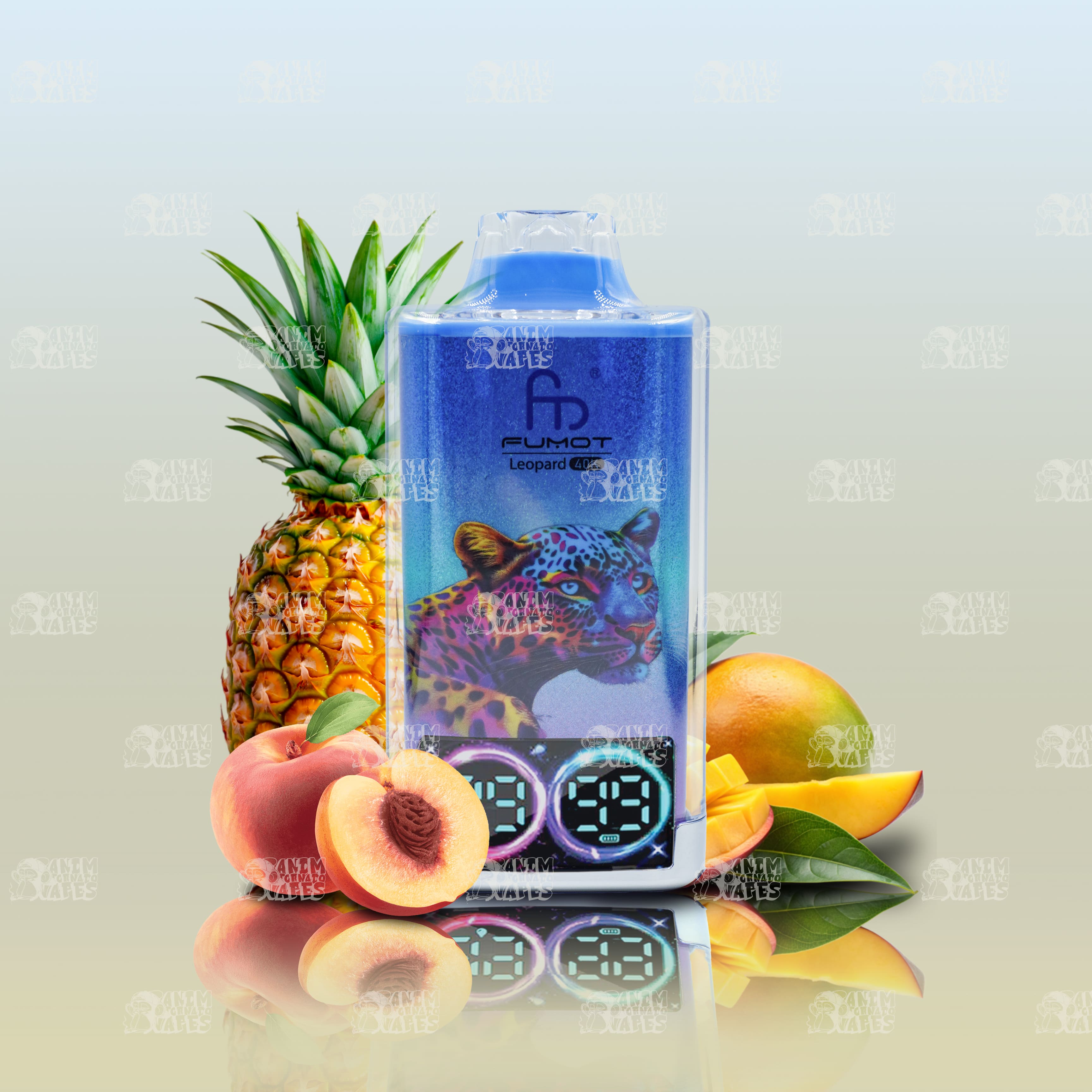 RandM Tornado 40000 Peachy Mango Pineapple Einweg-Vape mit 40000 Zügen und Mesh Coil
