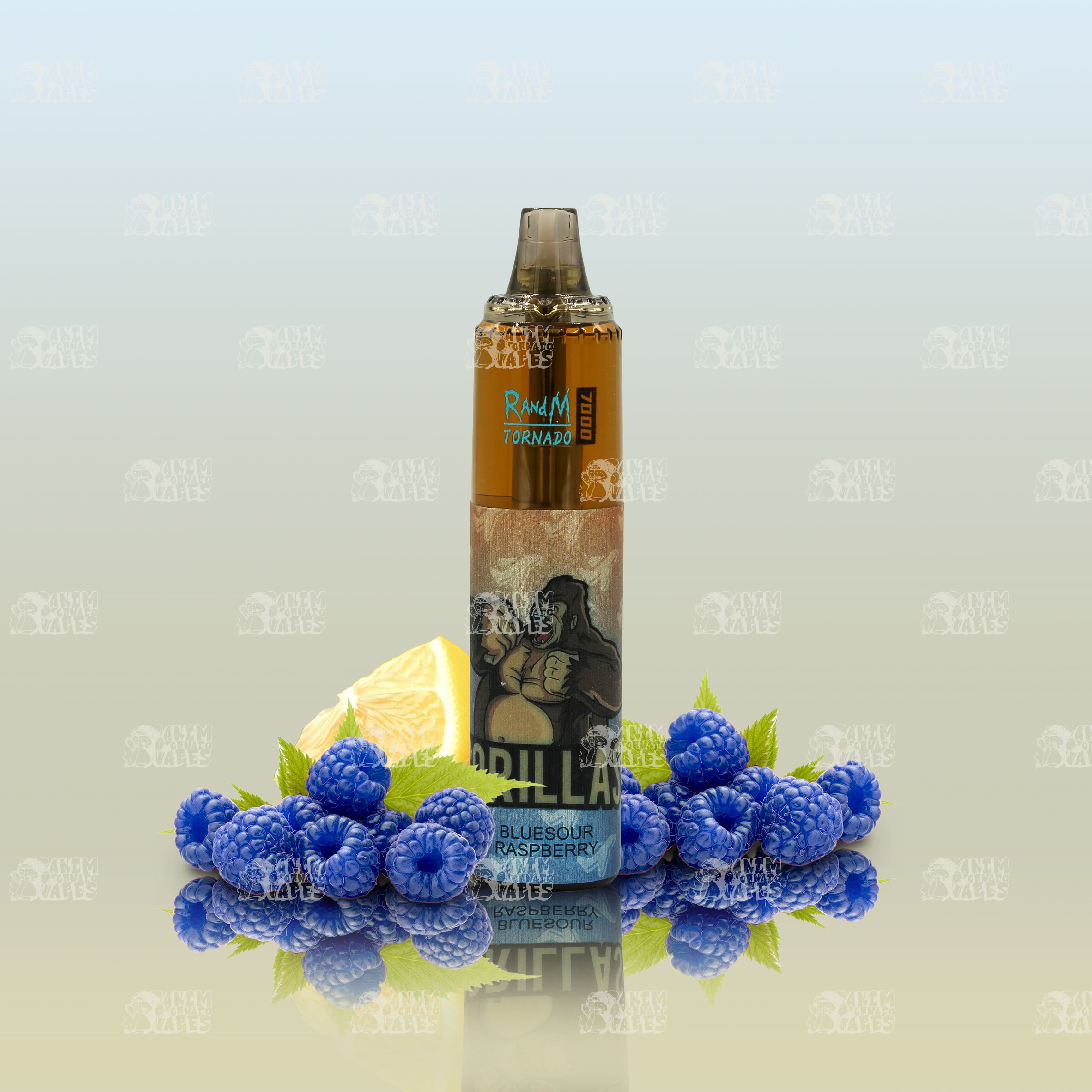 RandM Tornado 7000 Blue Sour Raspberry Einweg-Vape mit 7000 Zügen und Mesh Coil