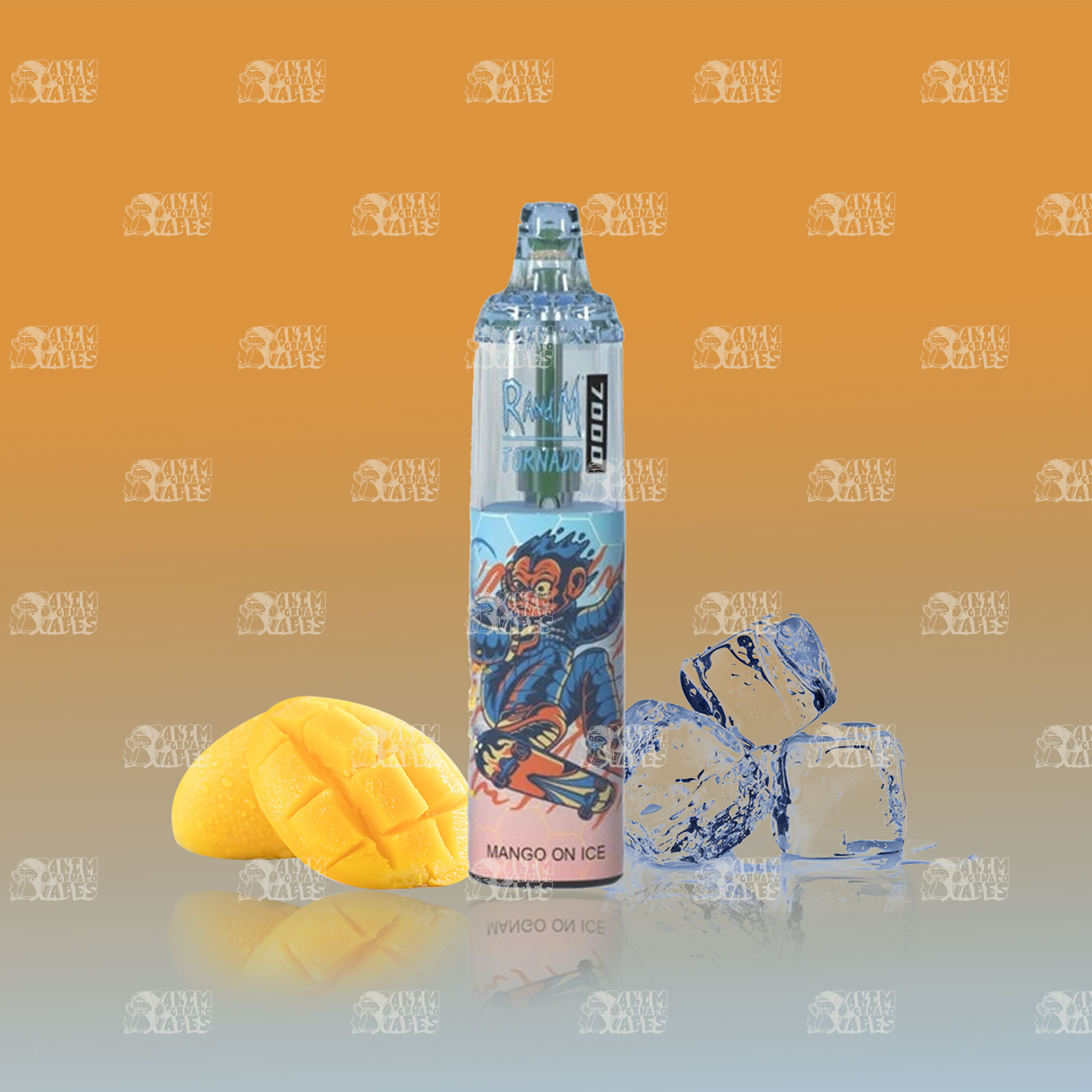 RandM Tornado 7000 Mango On Ice Einweg-Vape mit 7000 Zügen und Mesh Coil