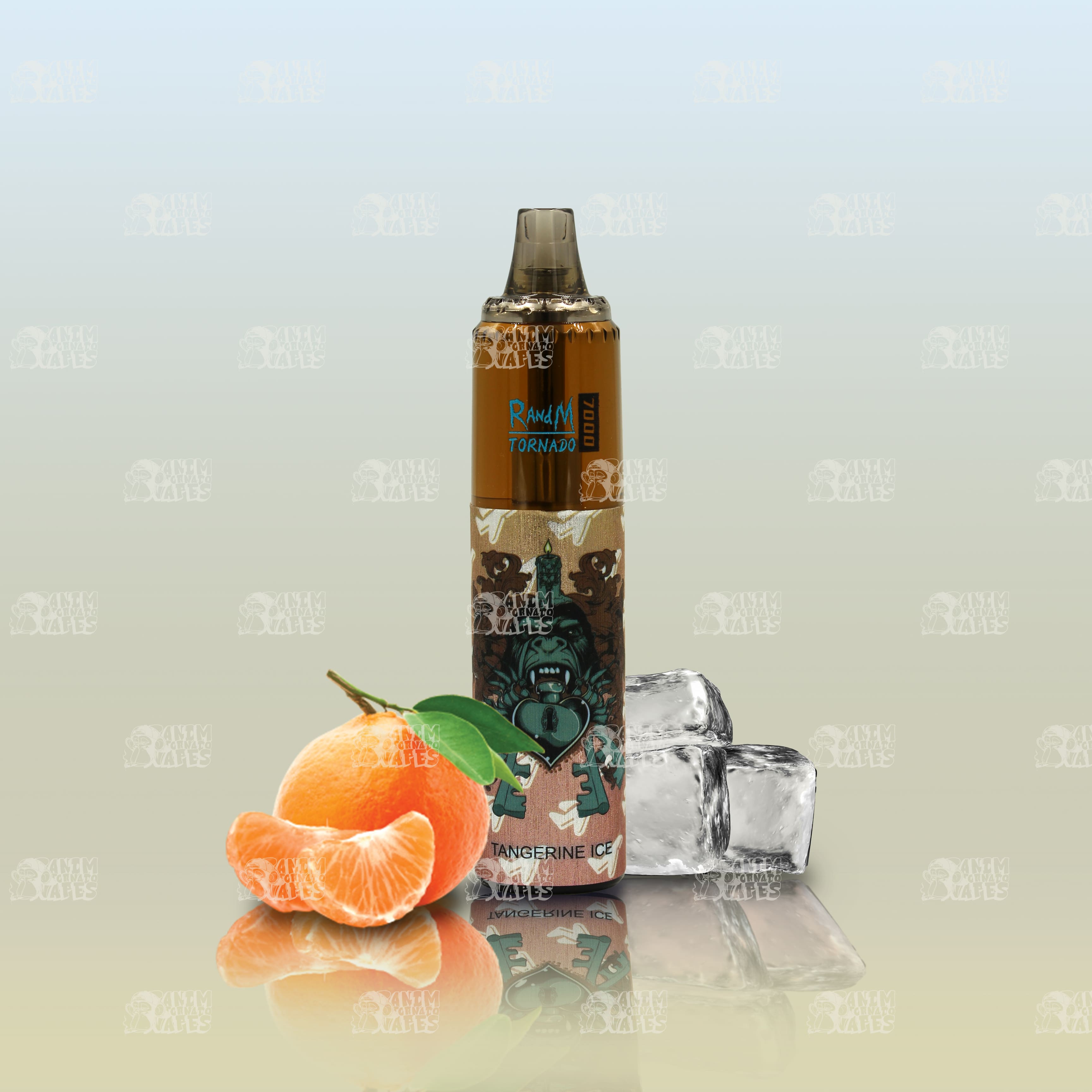 RandM Tornado 7000 Tangerine Ice Einweg-Vape mit 7000 Zügen und Mesh Coil