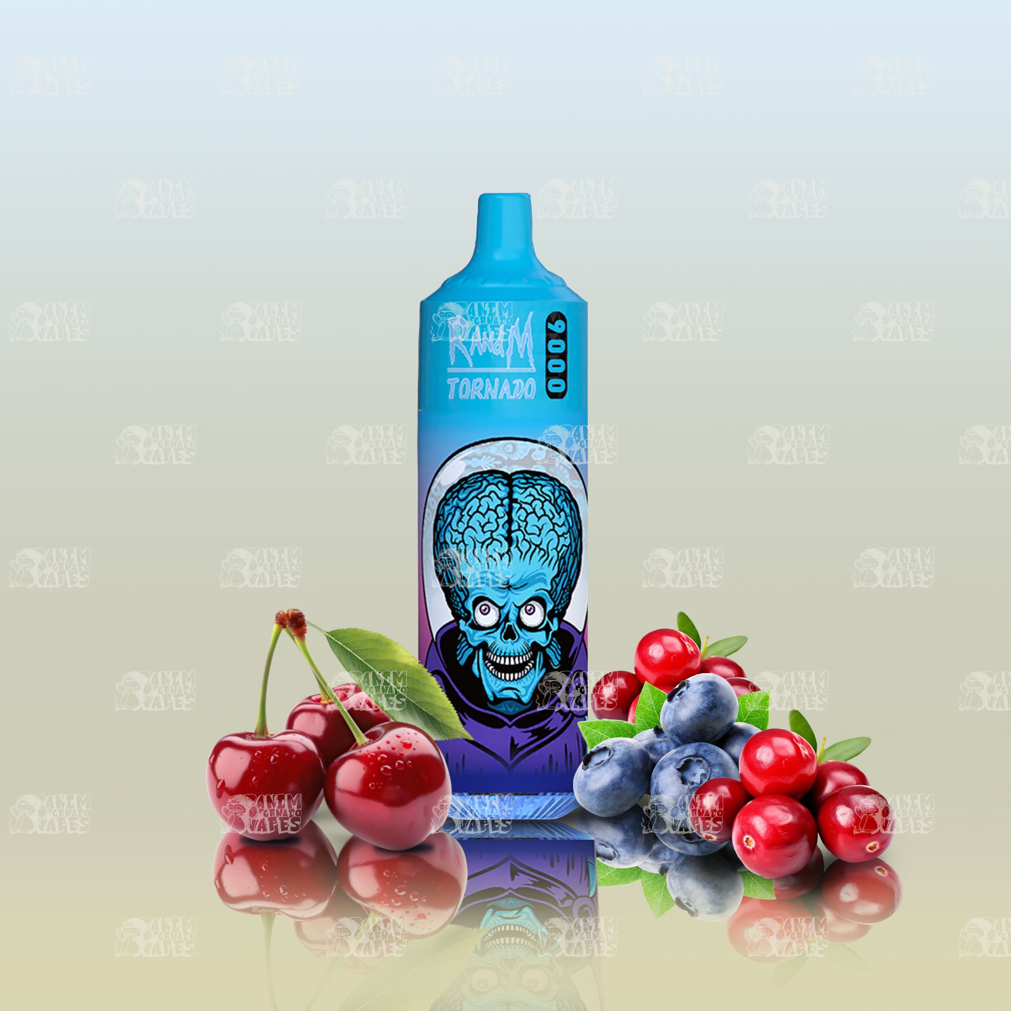 RandM Tornado 9000 Blueberry Cherry Cranberry Einweg-Vape mit 9000 Zügen und Mesh Coil