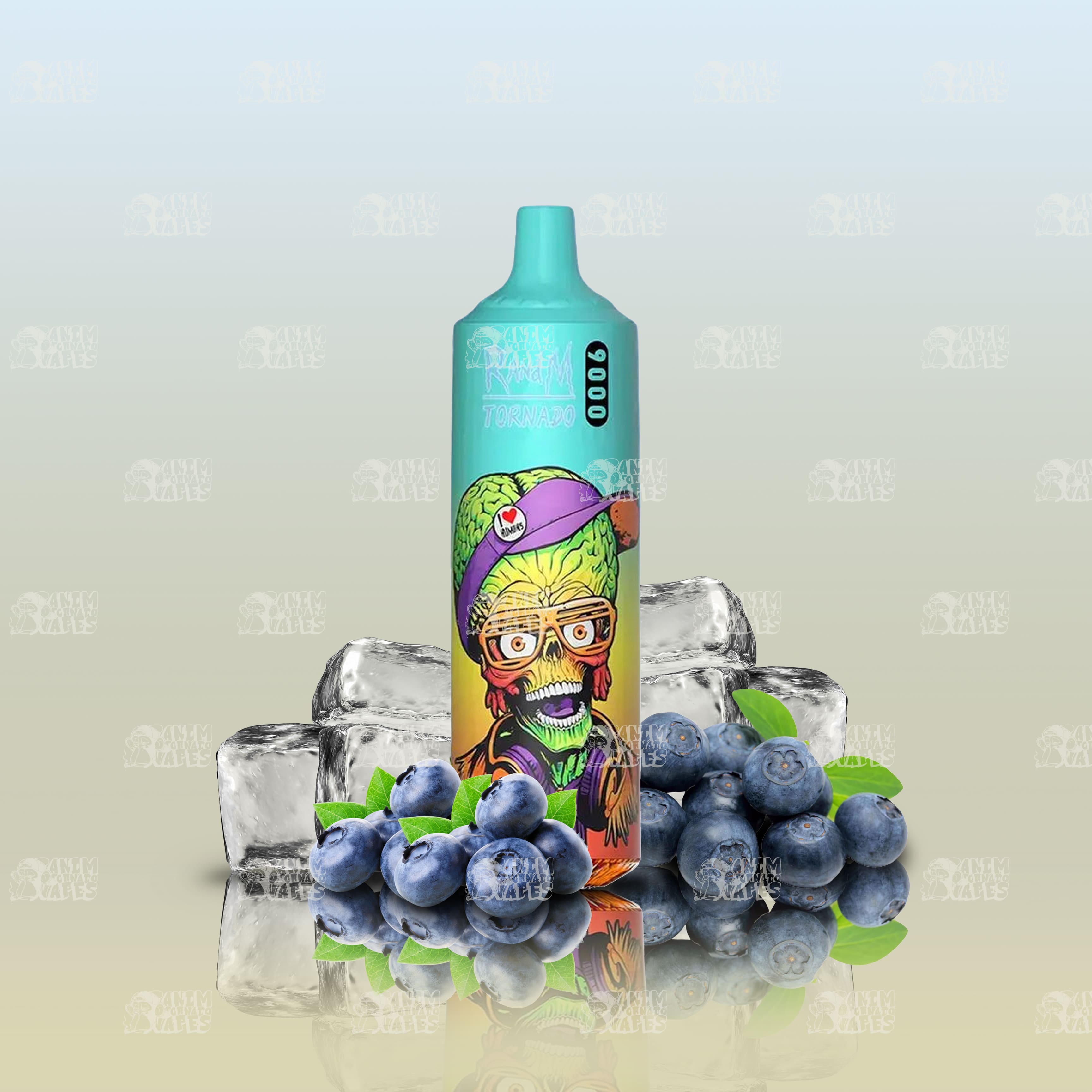 RandM Tornado 9000 Bluelicious Ice Einweg-Vape mit 9000 Zügen und Mesh Coil
