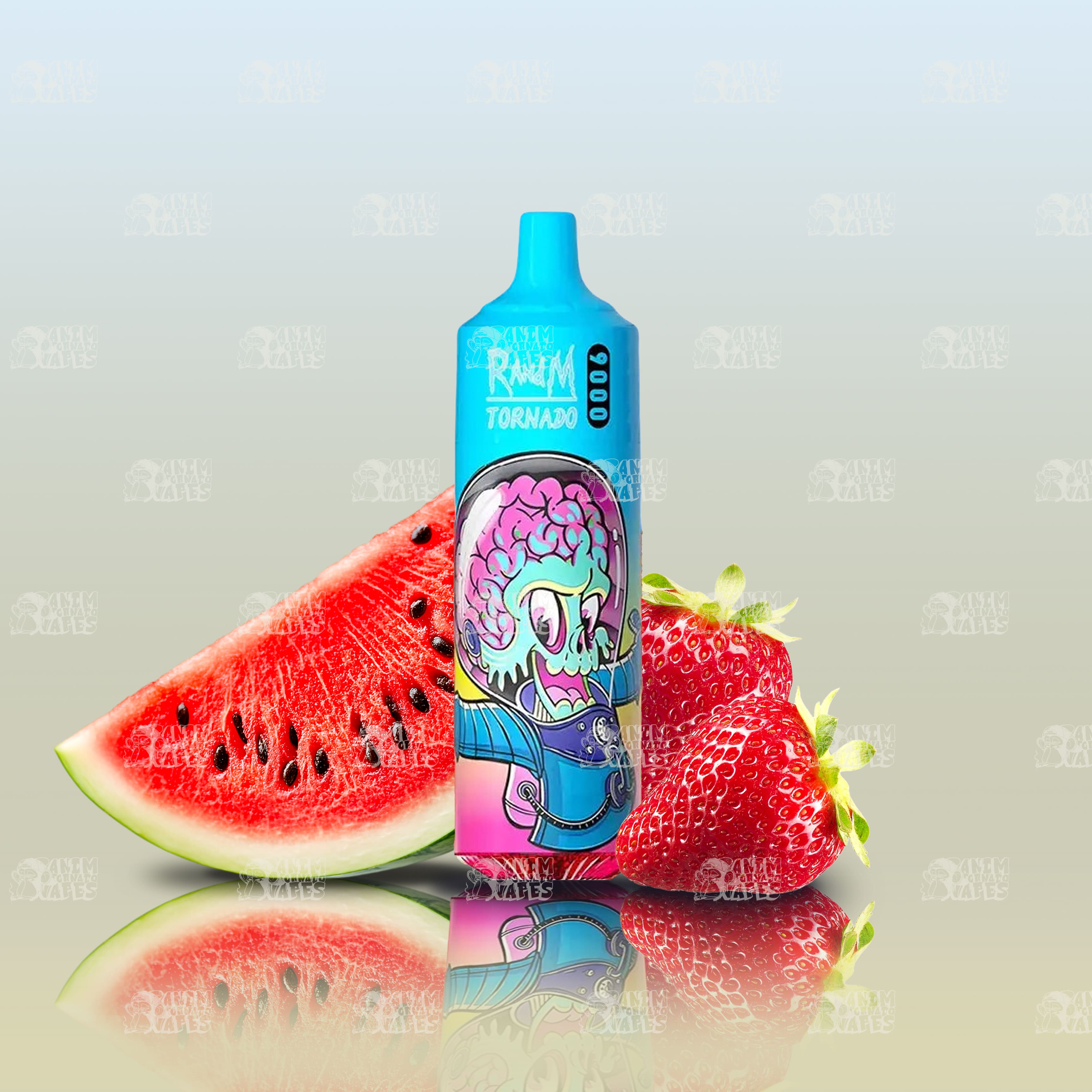 RandM Tornado 9000 Prime Strawberry Watermelon Einweg-Vape mit 9000 Zügen und Mesh Coil