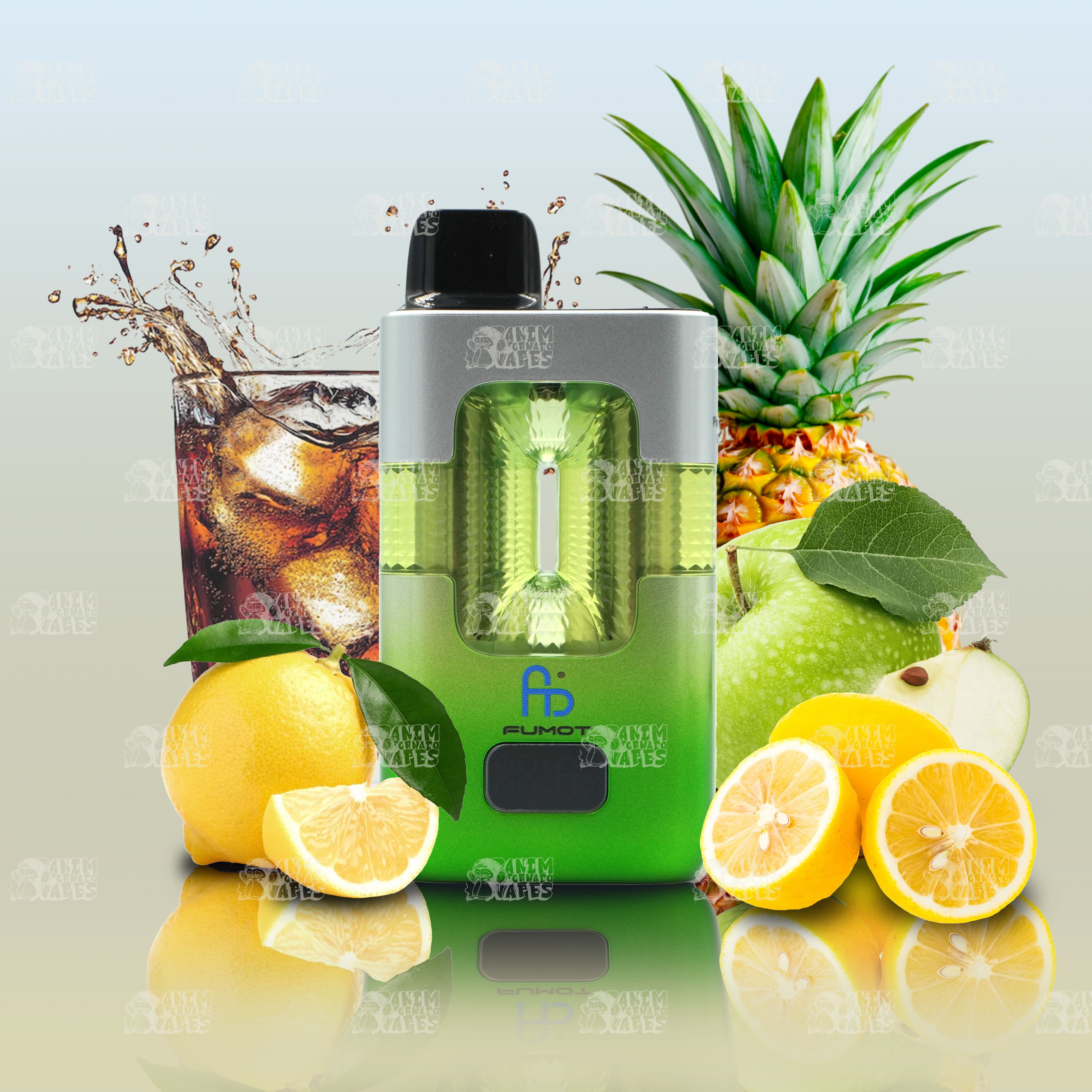Fumot RandM Eco 2in1 50000 Cola Lemon und Pineapple Lemon Green Apple Einweg-Vape mit zwei Aromen und 50000 Zügen