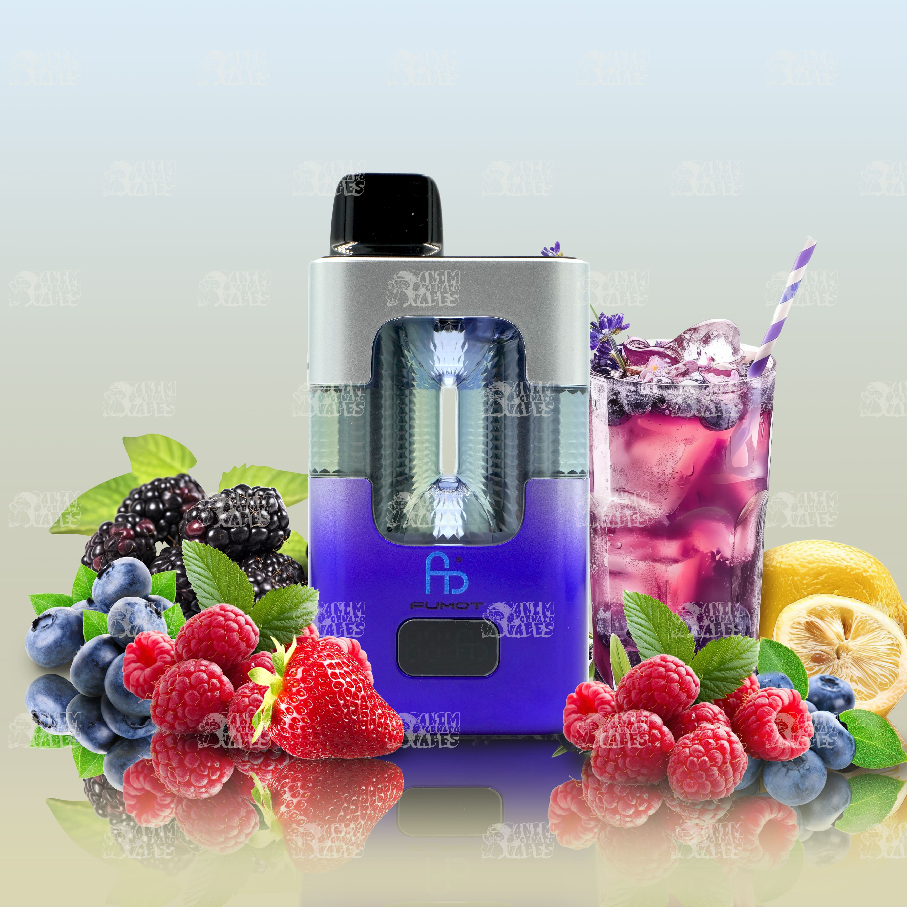 Fumot RandM Eco 2in1 50000 Mixed Berries und Blue Razz Lemonade Einweg-Vape mit zwei Aromen und 50000 Zügen