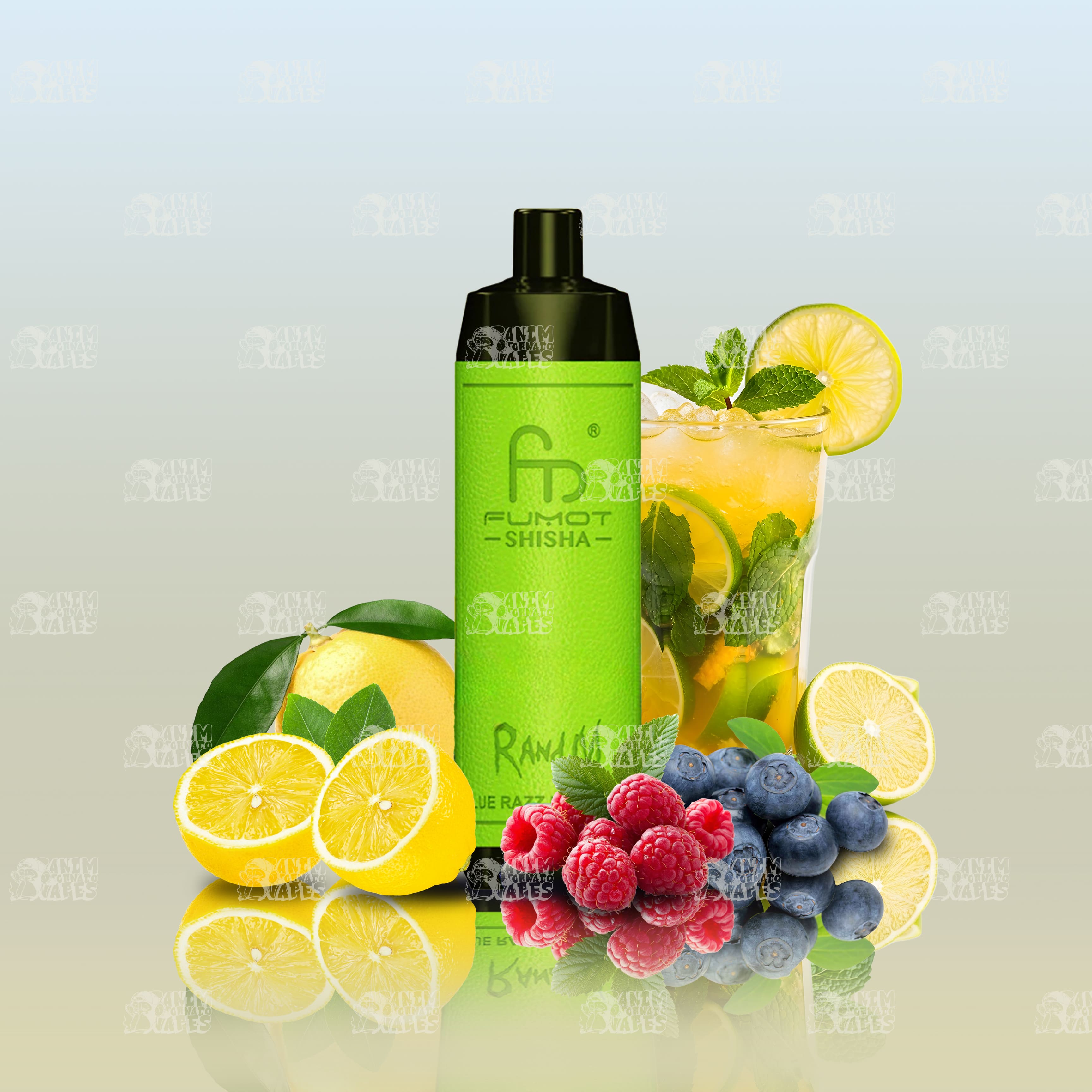 RandM Tornado 10000 Blue Razz Lemonade Einweg-Vape mit 10000 Zügen und Mesh Coil