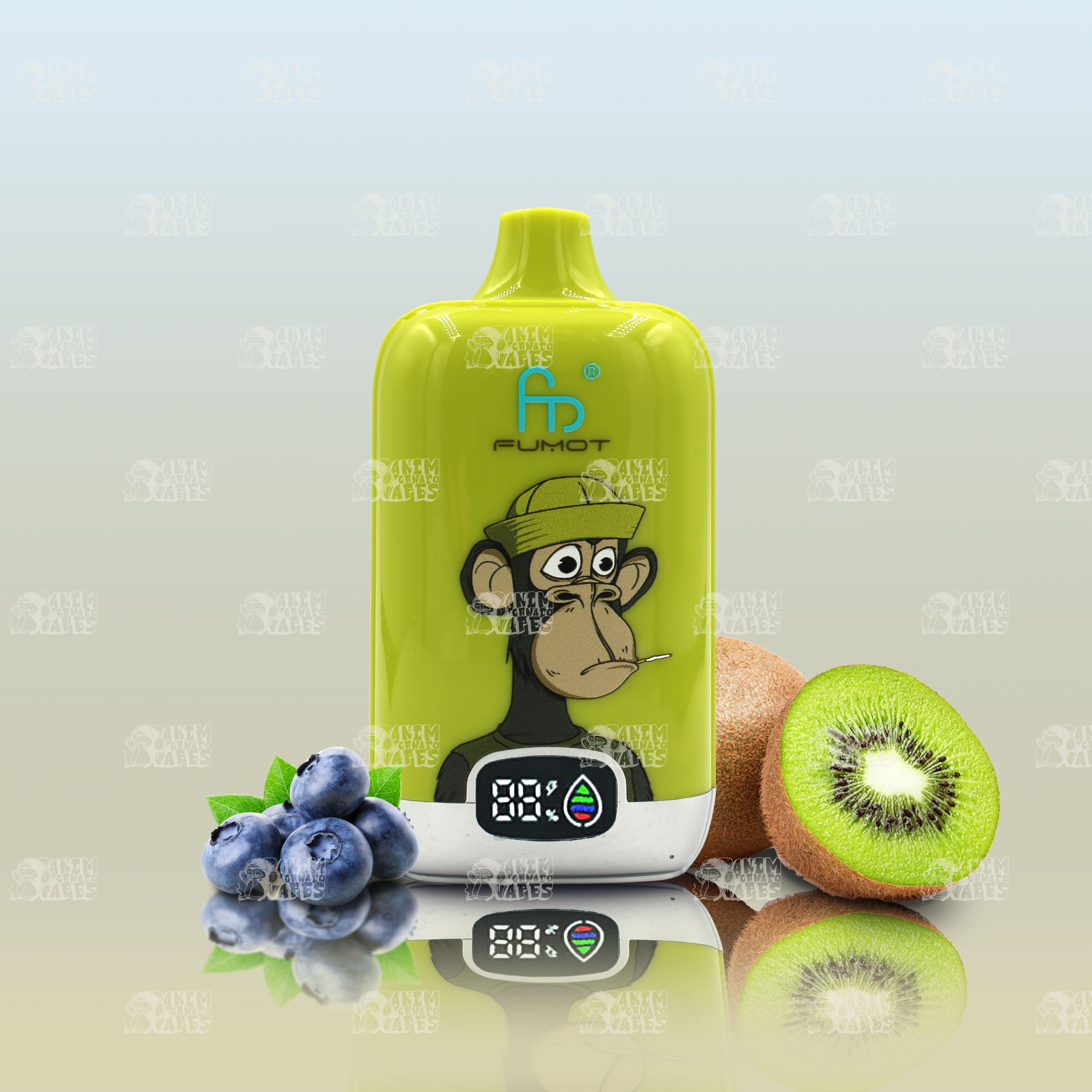 RandM Tornado 12000 Blueberry Kiwi Einweg-Vape mit 12000 Zügen und Mesh Coil