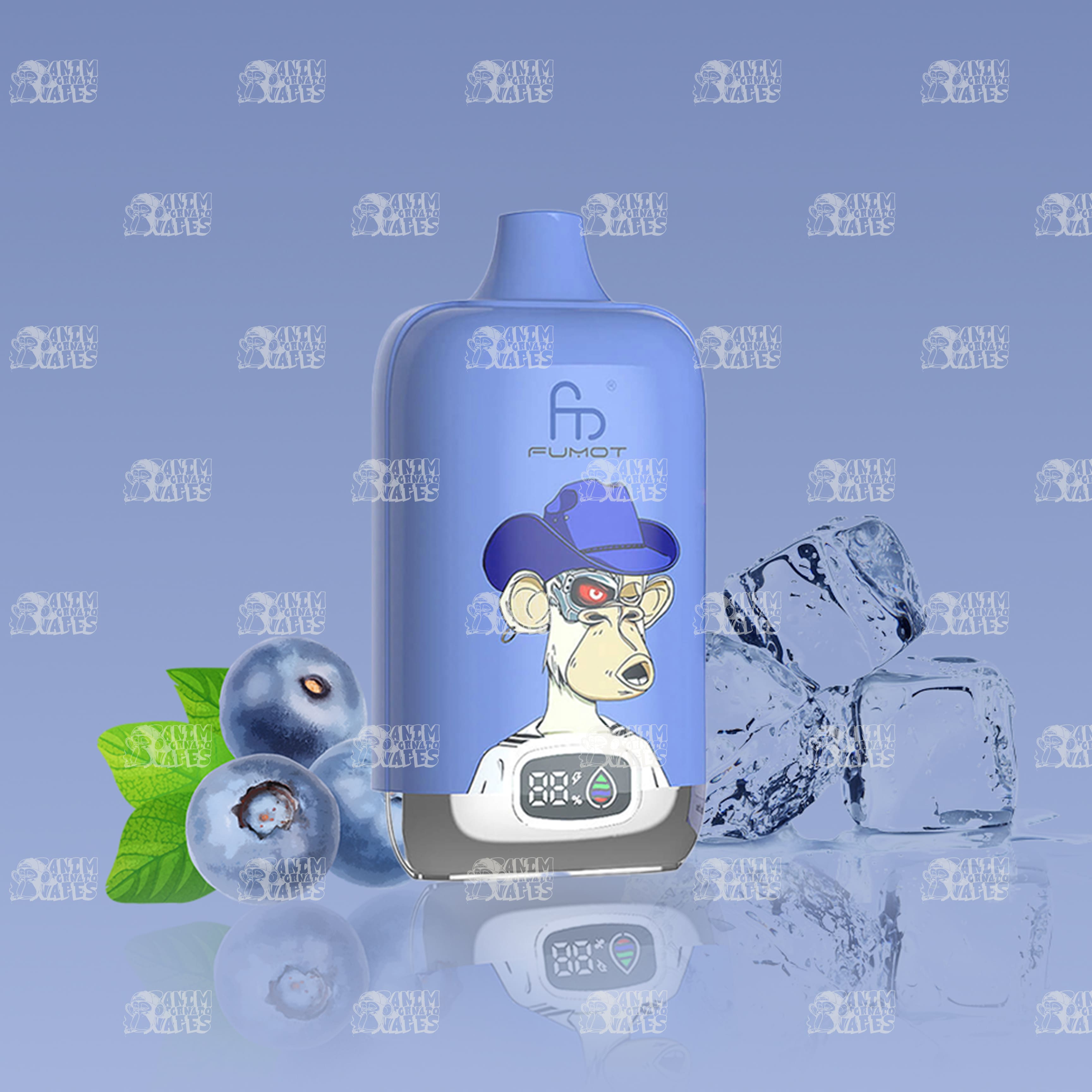 RandM Tornado 12000 Blueberry On Ice Einweg-Vape mit 12000 Zügen und Mesh Coil