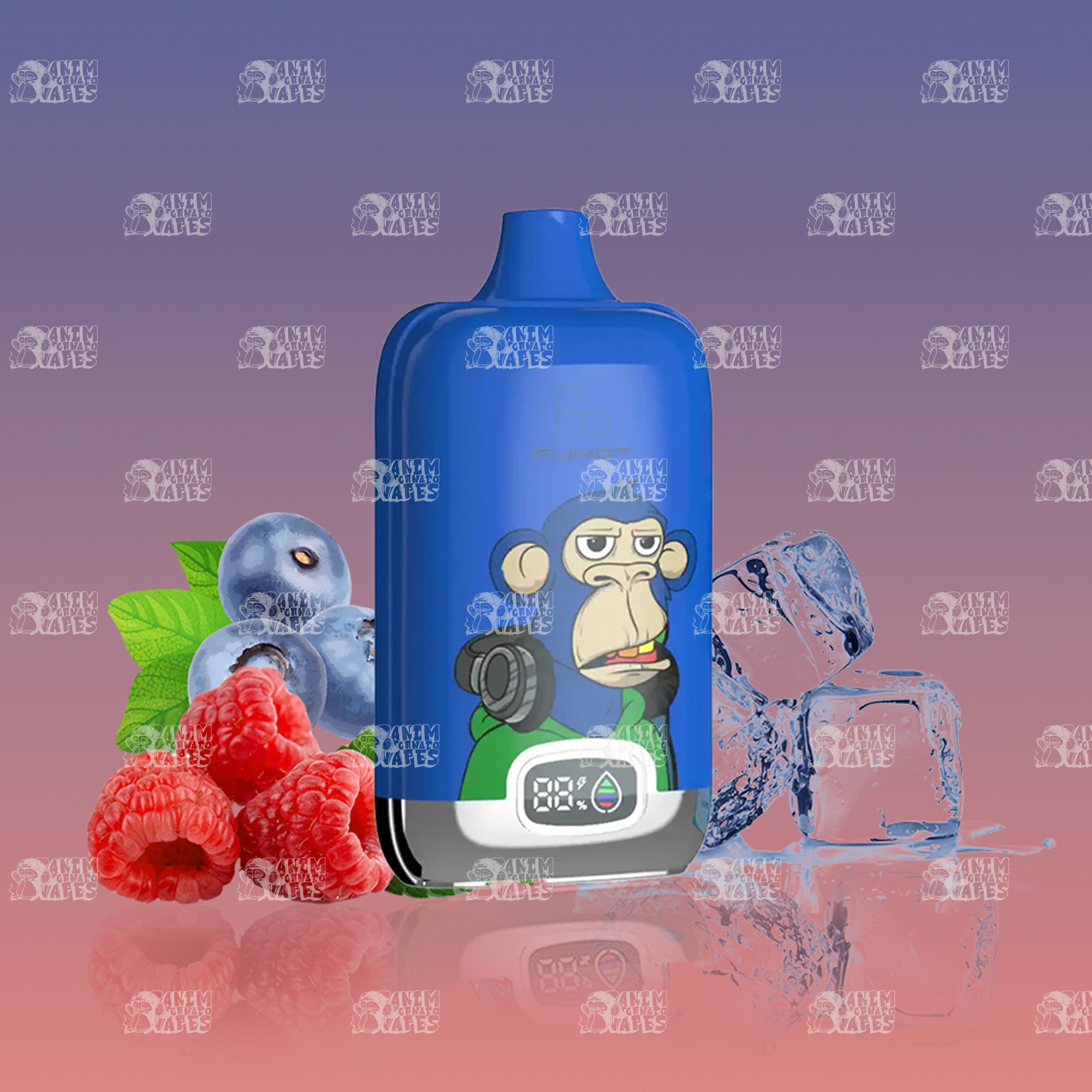 RandM Tornado 12000 Blueberry Raspberry Einweg-Vape mit 12000 Zügen und Mesh Coil