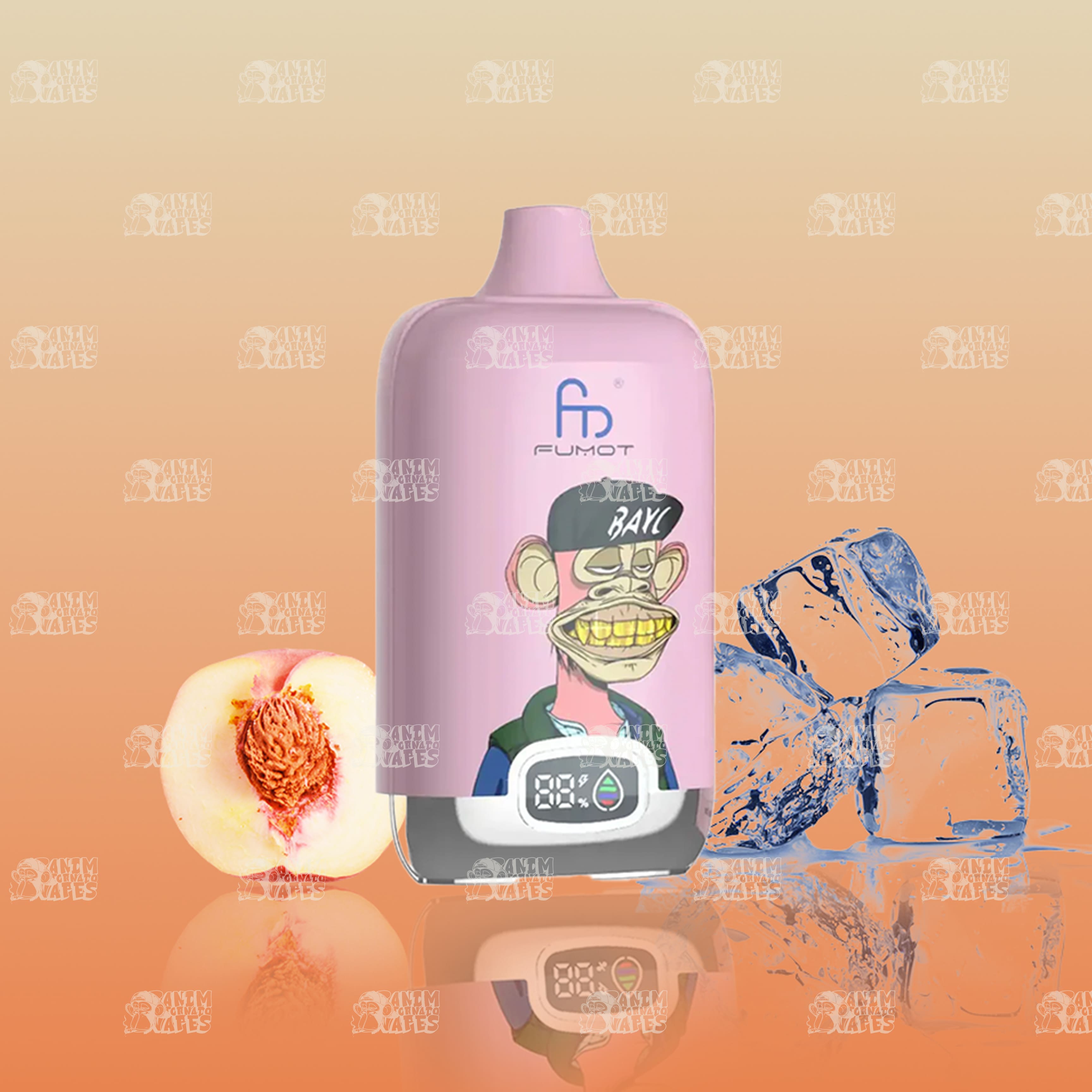 RandM Tornado 12000 Peach Ice Einweg-Vape mit 12000 Zügen und Mesh Coil