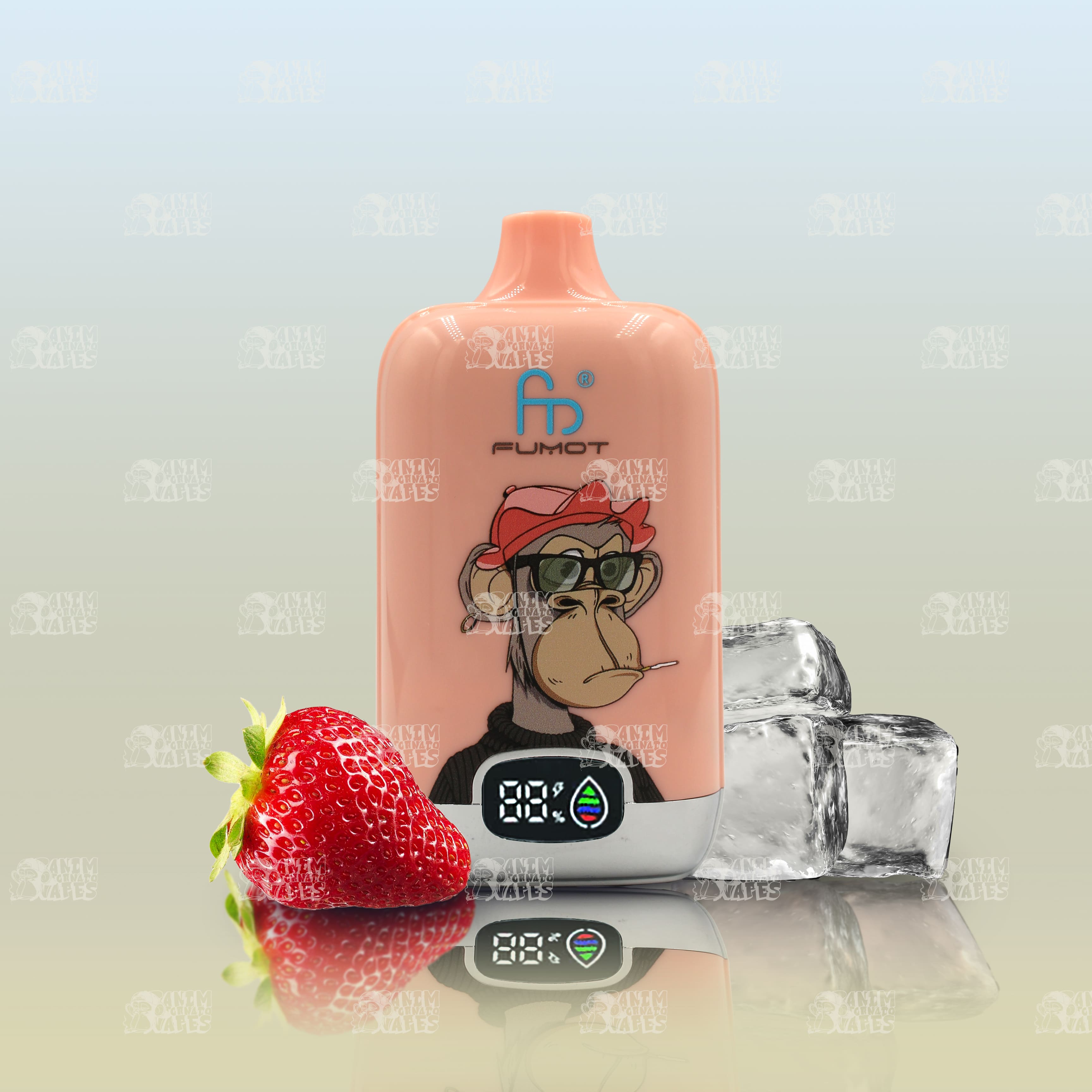 RandM Tornado 12000 Strawberry Ice Einweg-Vape mit 12000 Zügen und Mesh Coil