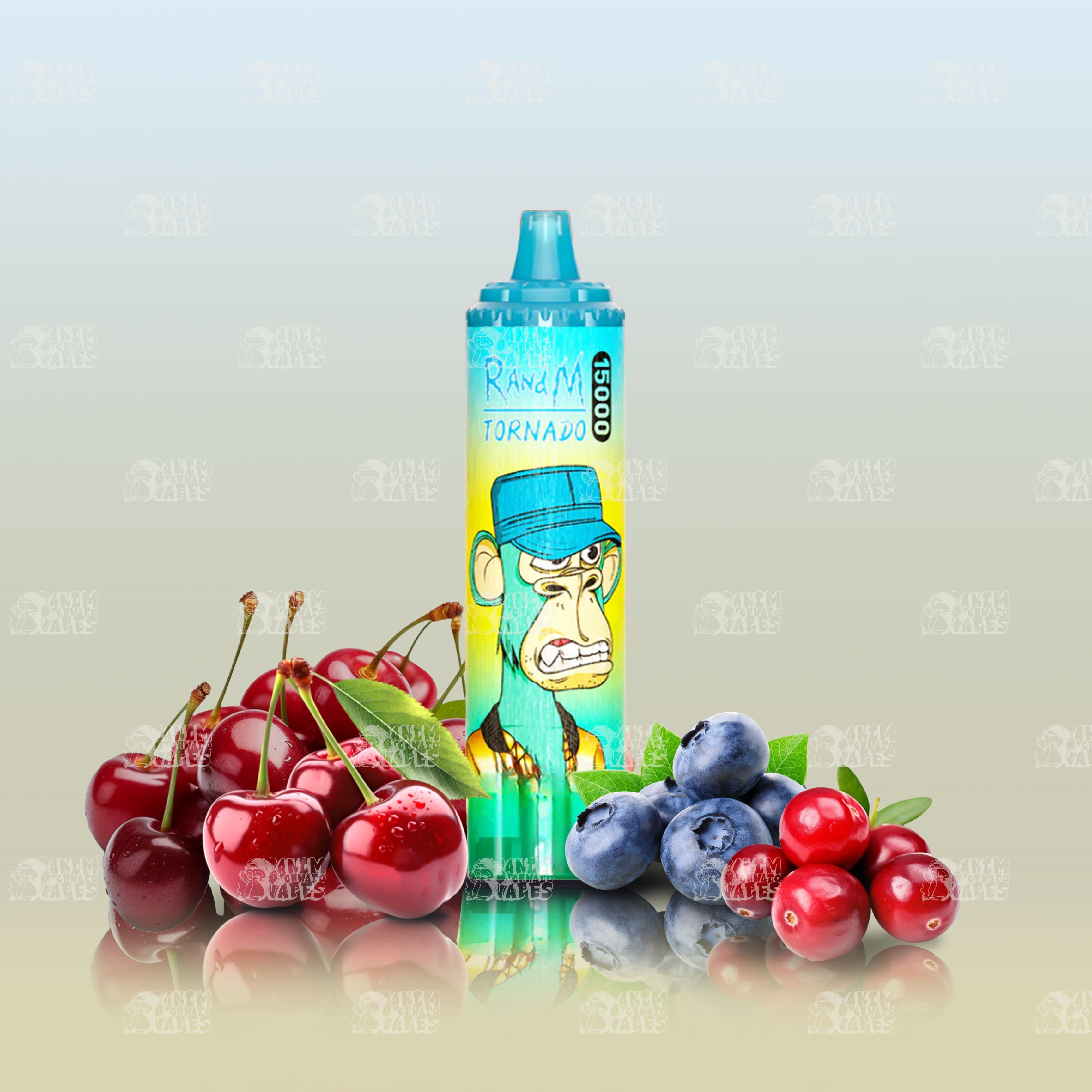 RandM Tornado 15000 Blueberry Cherry Cranberry Einweg-Vape mit 15000 Zügen und Mesh Coil