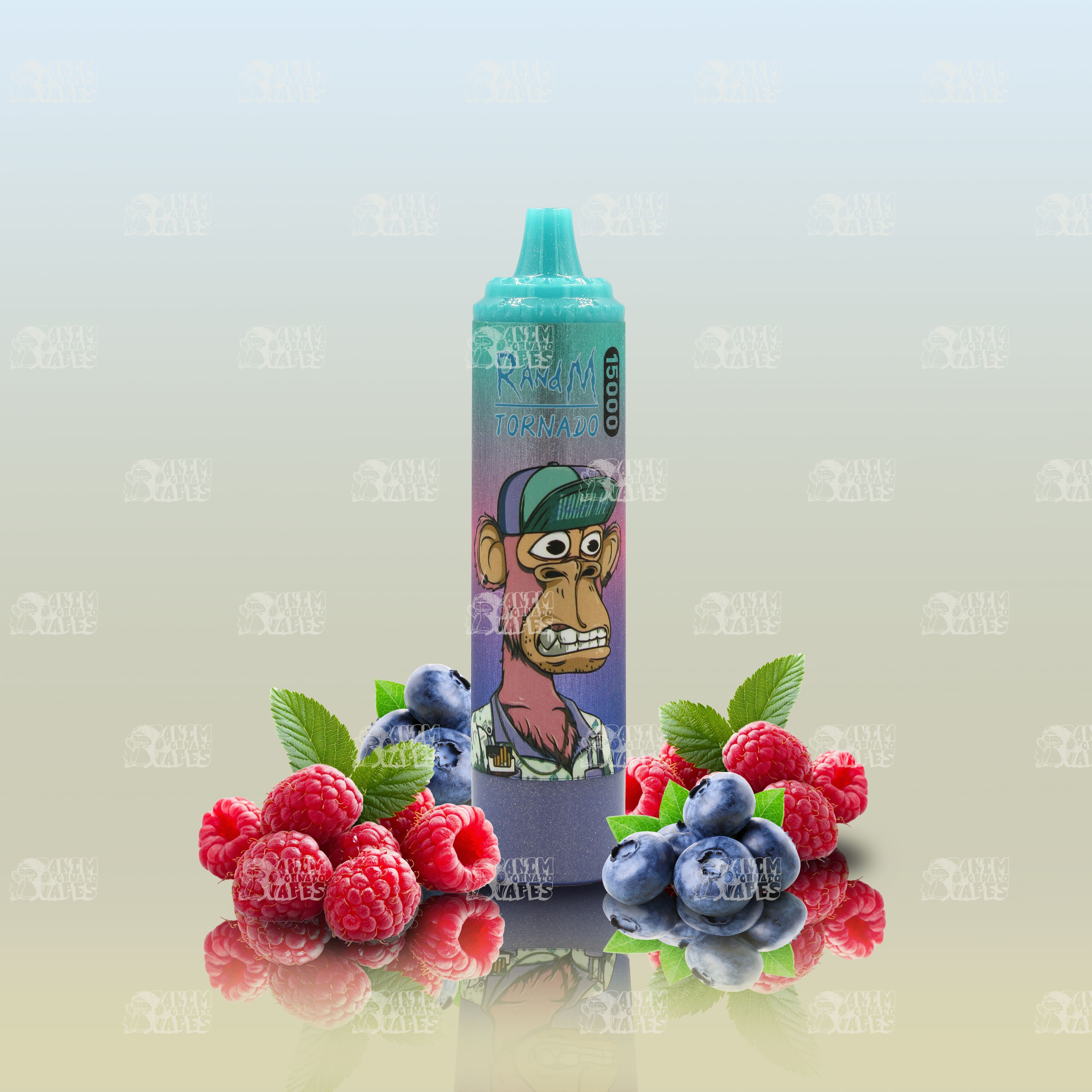 RandM Tornado 15000 Blueberry Raspberry Einweg-Vape mit 15000 Zügen und Mesh Coil