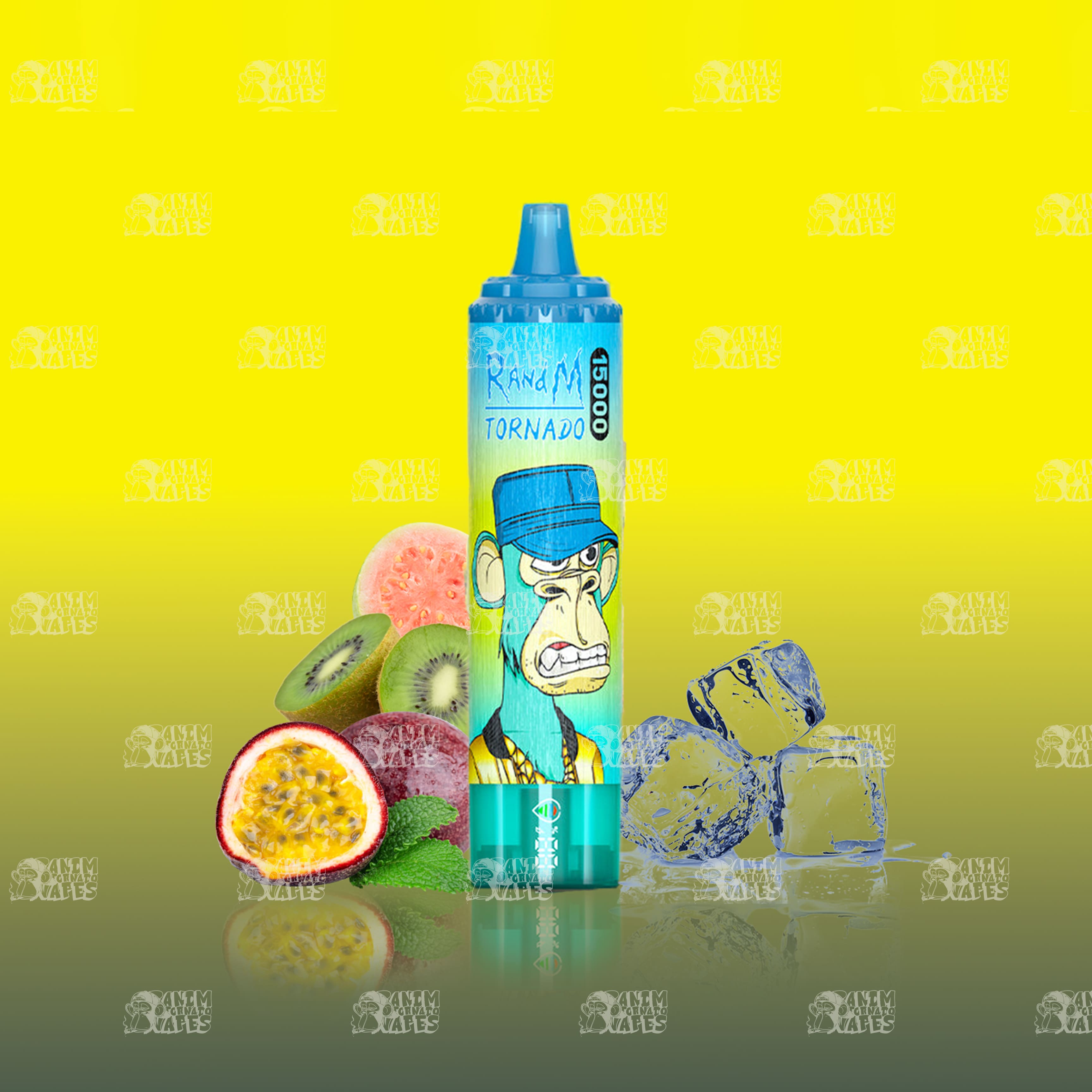 RandM Tornado 15000 Kiwi Passion Fruit Guava Einweg-Vape mit 15000 Zügen und Mesh Coil