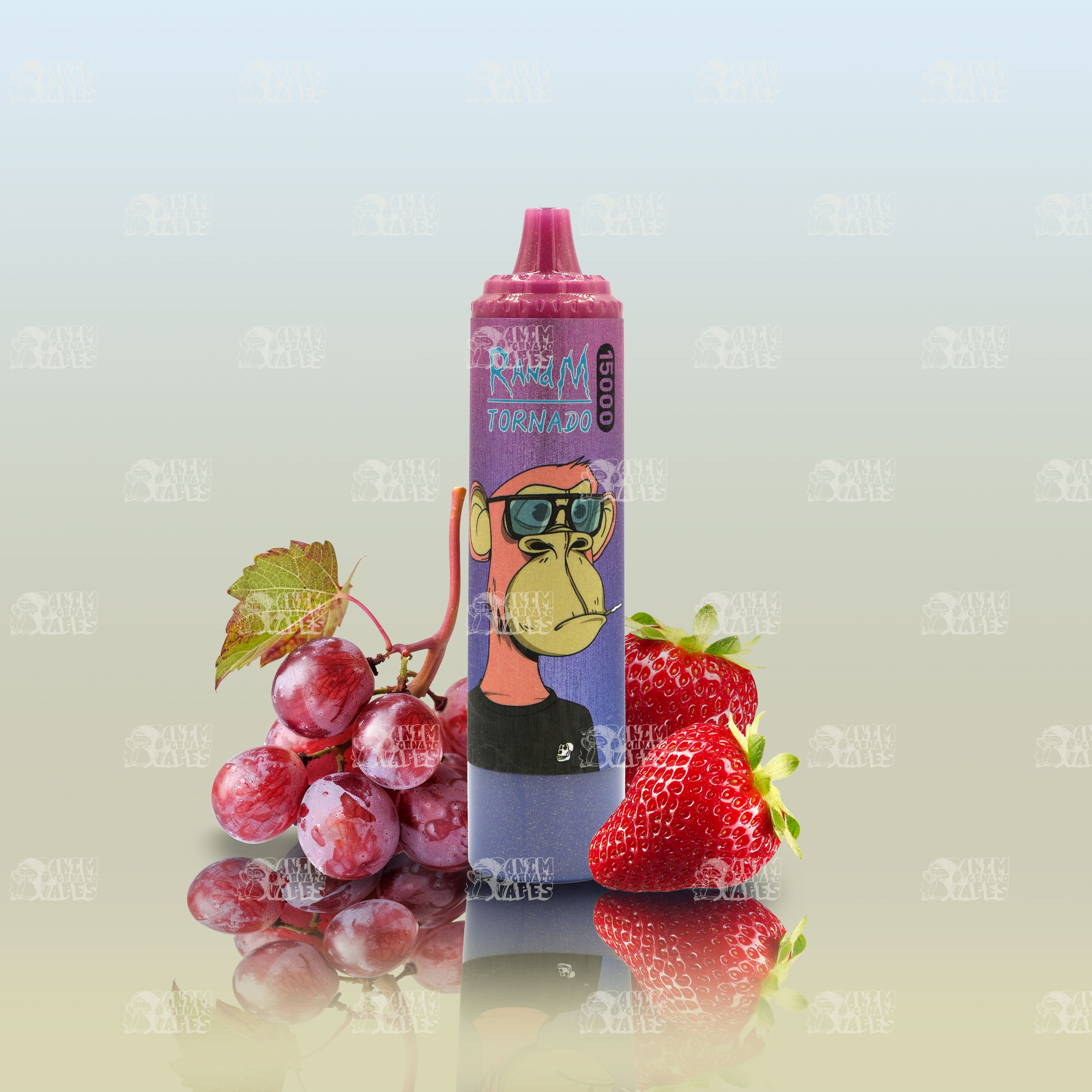 RandM Tornado 15000 Strawberry Grape Einweg-Vape mit 15000 Zügen und Mesh Coil