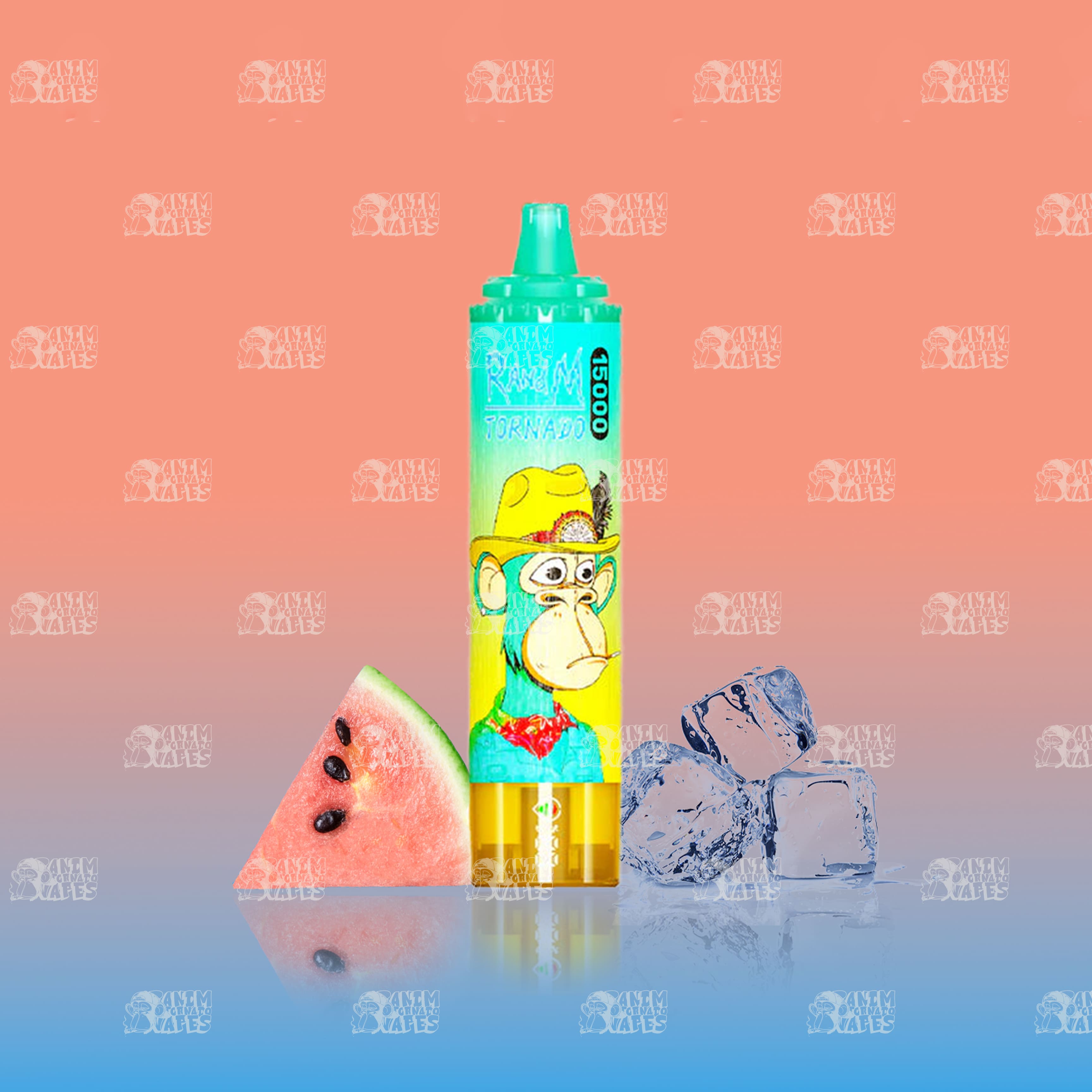 RandM Tornado 15000 Watermelon Ice Einweg-Vape mit 15000 Zügen und Mesh Coil