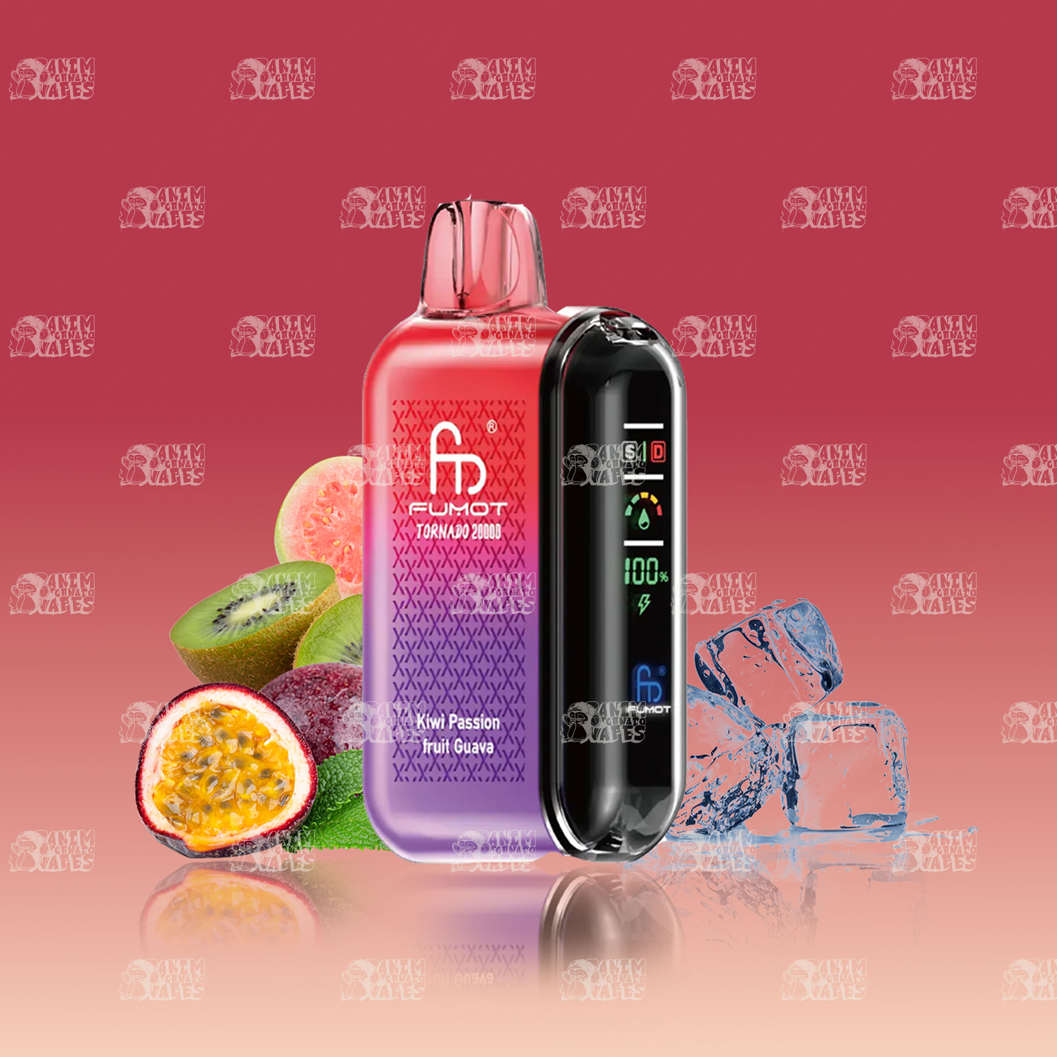 RandM Tornado 20000 Kiwi Passion Fruit Guava Einweg-Vape mit 20000 Zügen und Mesh Coil