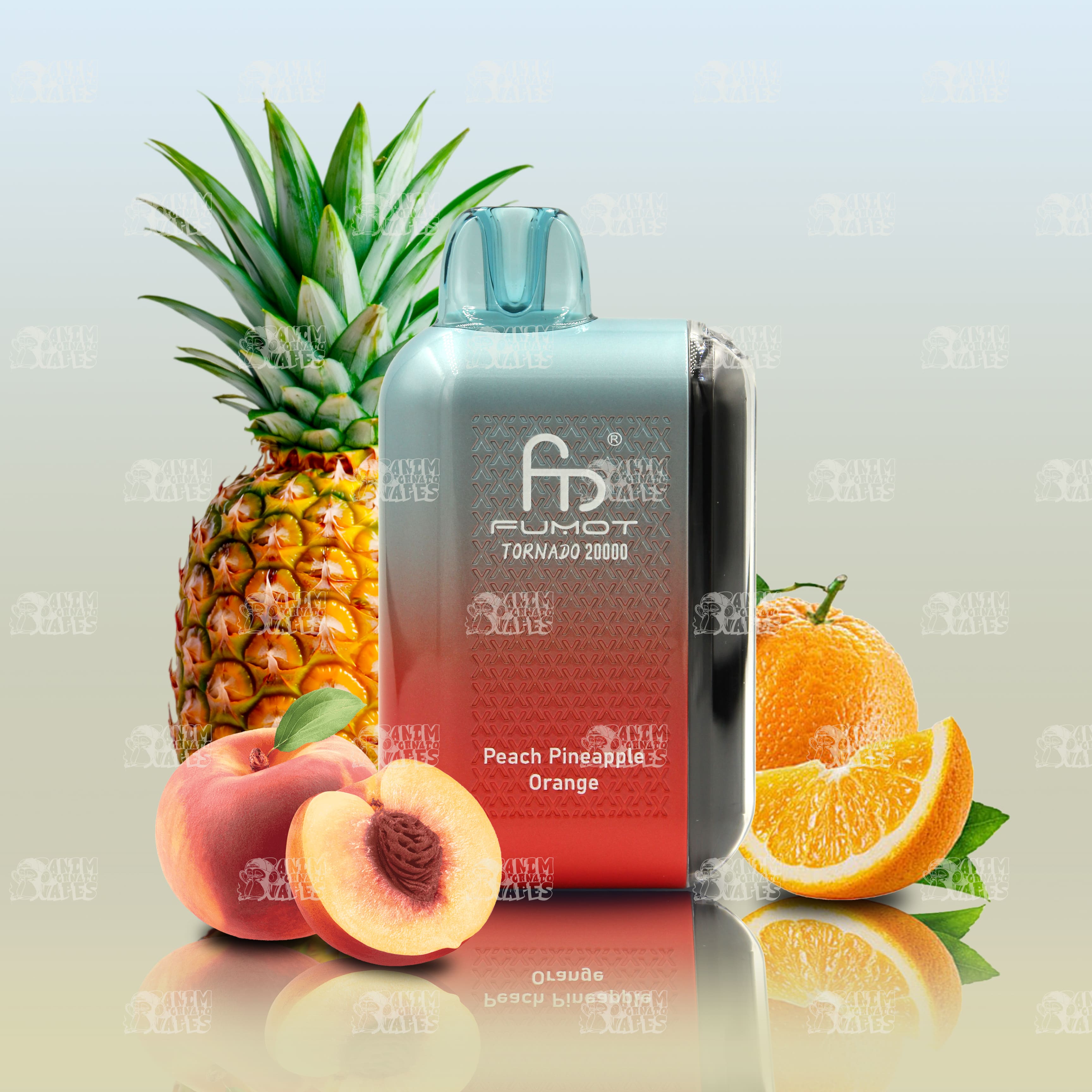 RandM Tornado 20000 Peach Pineapple Orange Einweg-Vape mit 20000 Zügen und Mesh Coil