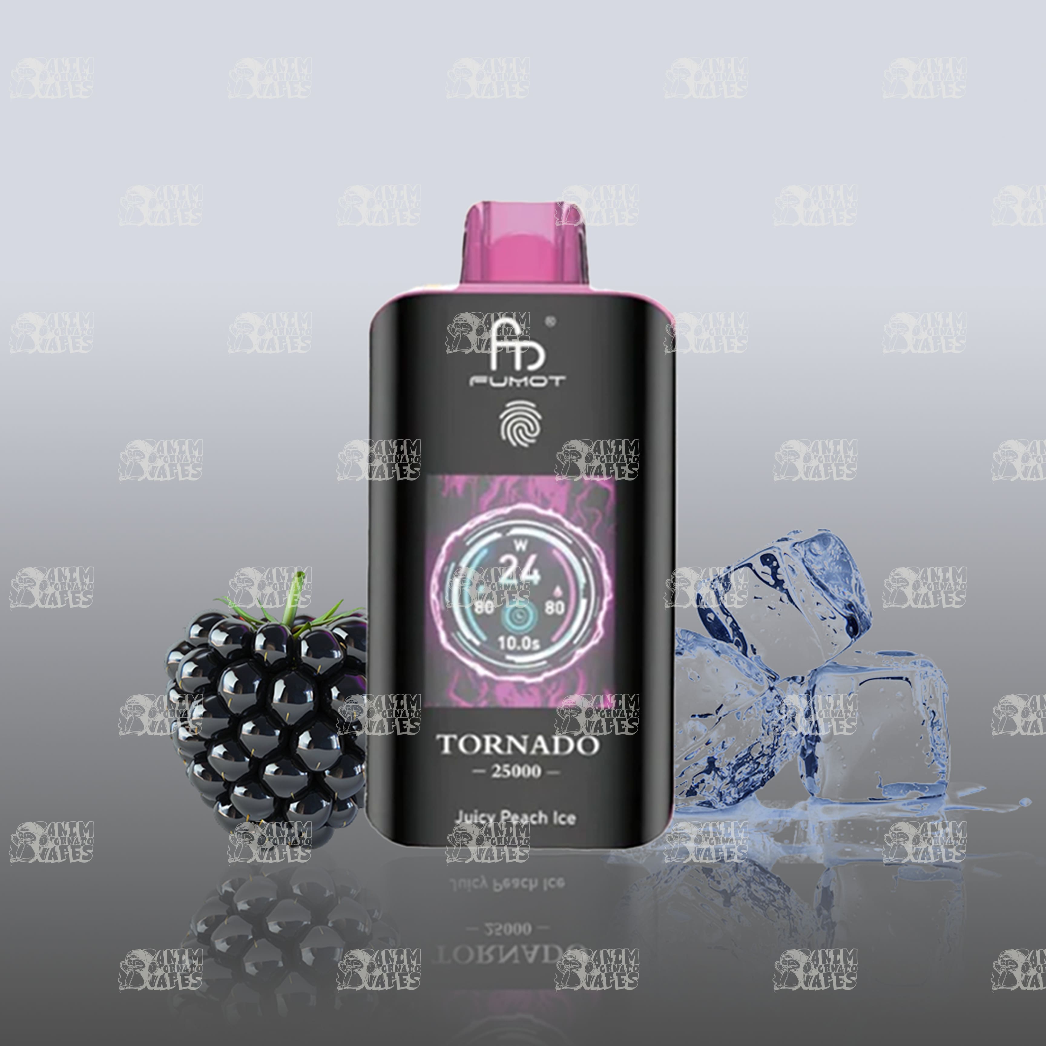 RandM Tornado 25000 Black Ice Einweg-Vape mit 25000 Zügen und Mesh Coil