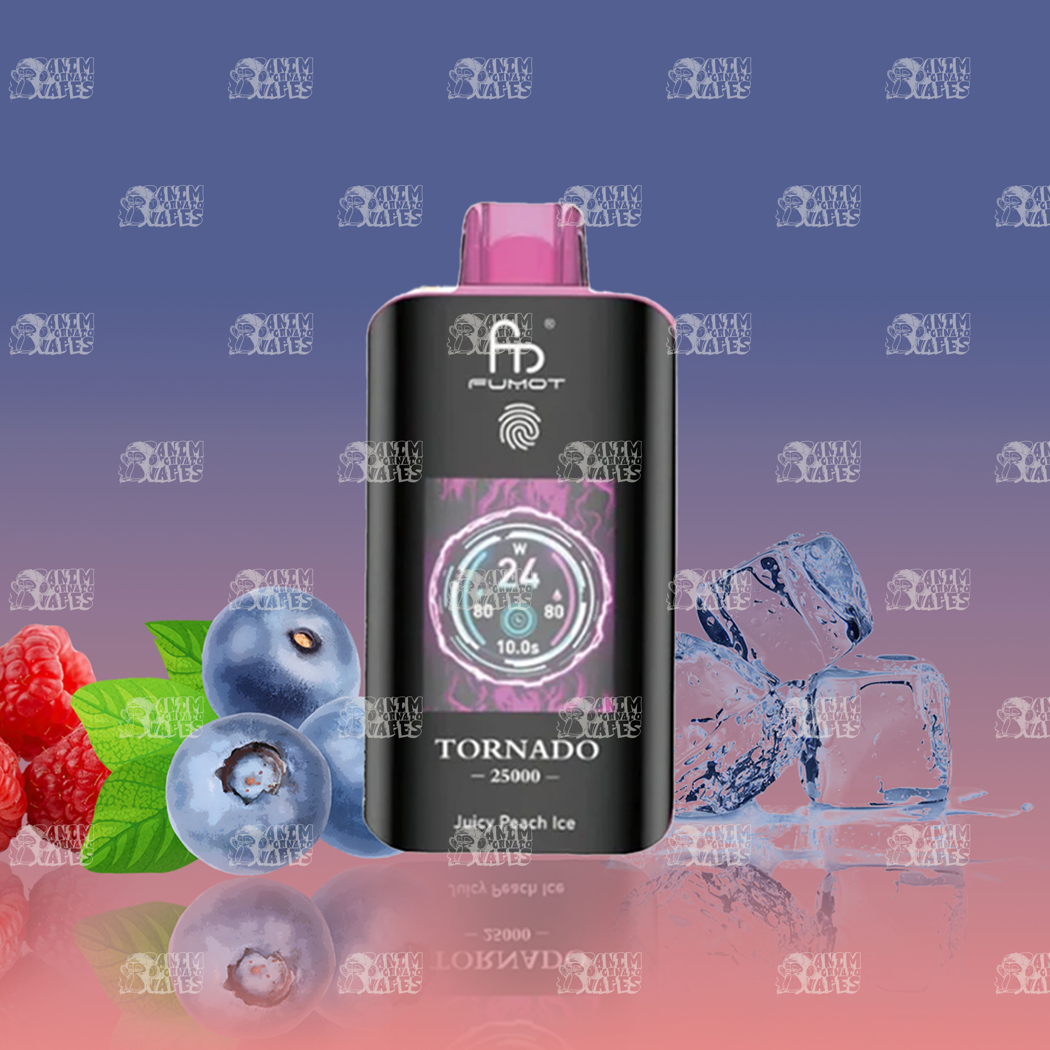 RandM Tornado 25000 Blueberry Raspberry Einweg-Vape mit 25000 Zügen und Mesh Coil