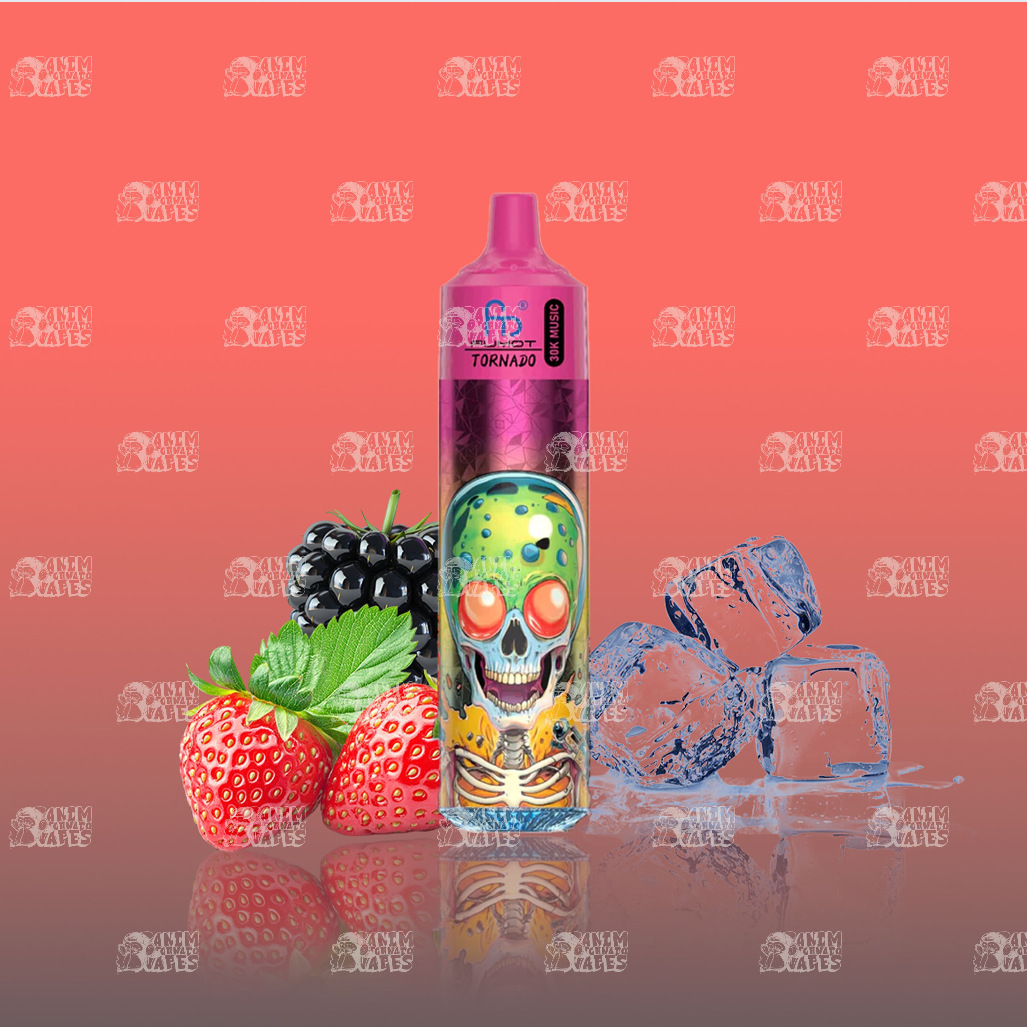 RandM Tornado 30000 Blue Razz Ice Einweg-Vape mit 30000 Zügen und Mesh Coil